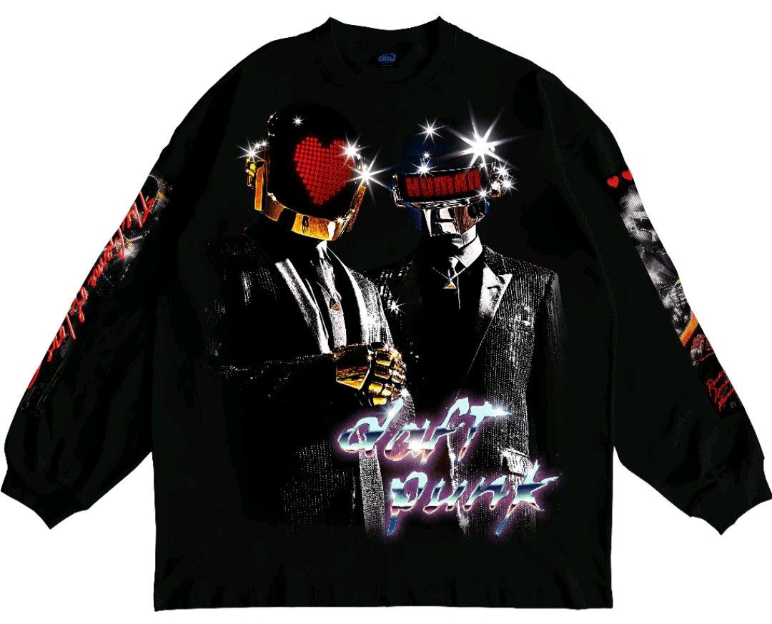 image of Band Tees Daft Punk Forever Tee The Game Of Love Size XL in Black, Men's