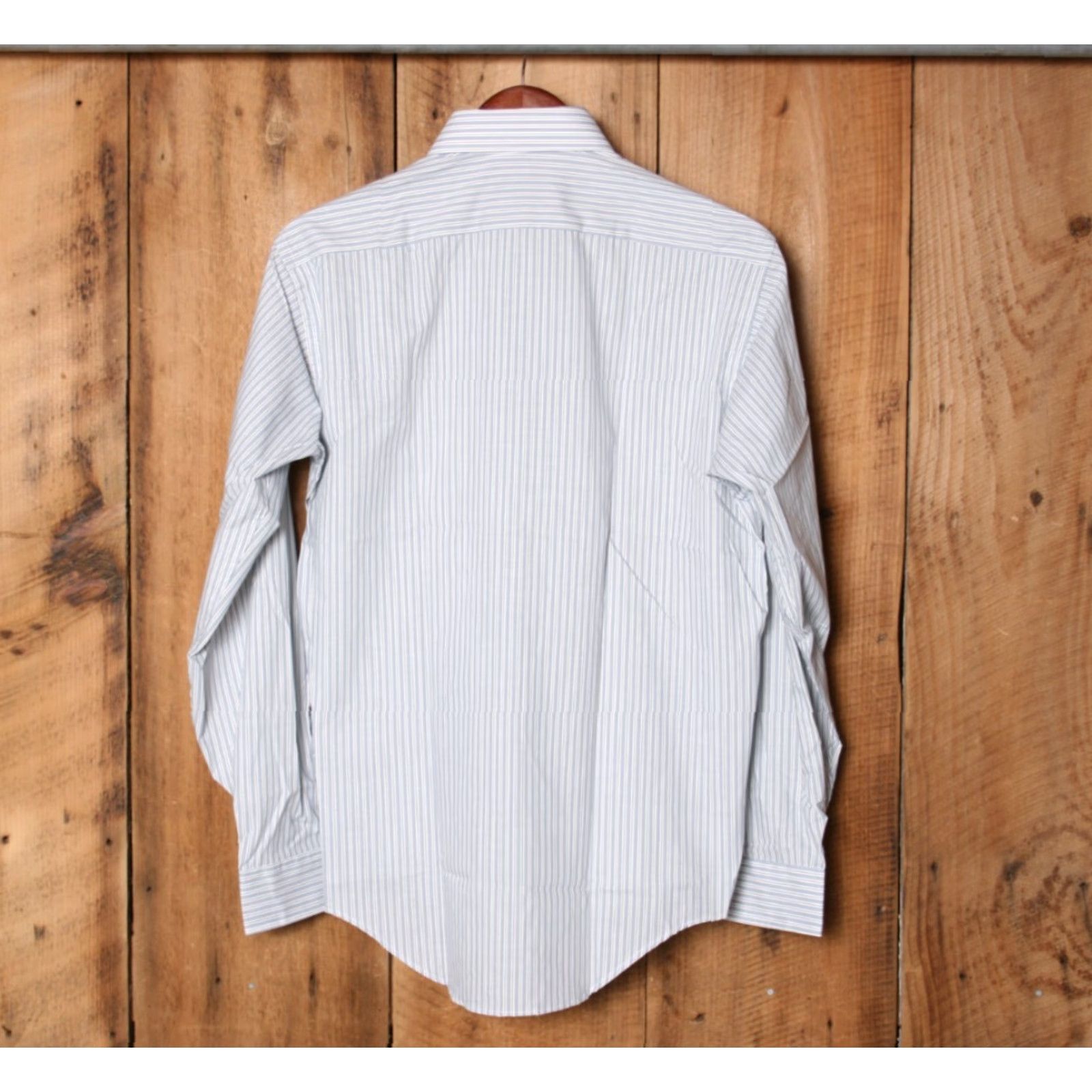 Vintage VINTAGE Manhattan Dress Shirt Striped Long Sleeve Blue/Black/White 16 34/35 Men Shirt Mens Size 16 34/35 Regular Neck 16 in Size 42R - 7 Thumbnail