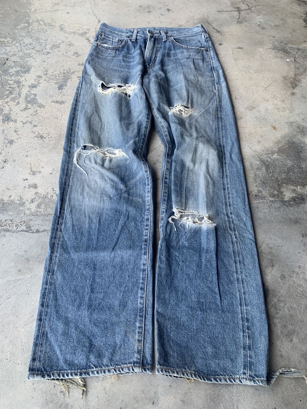 Edwin Distressed SOMETHING EDWIN S505 selvedge. Size US 28 / EU 44 - 2 Thumbnail