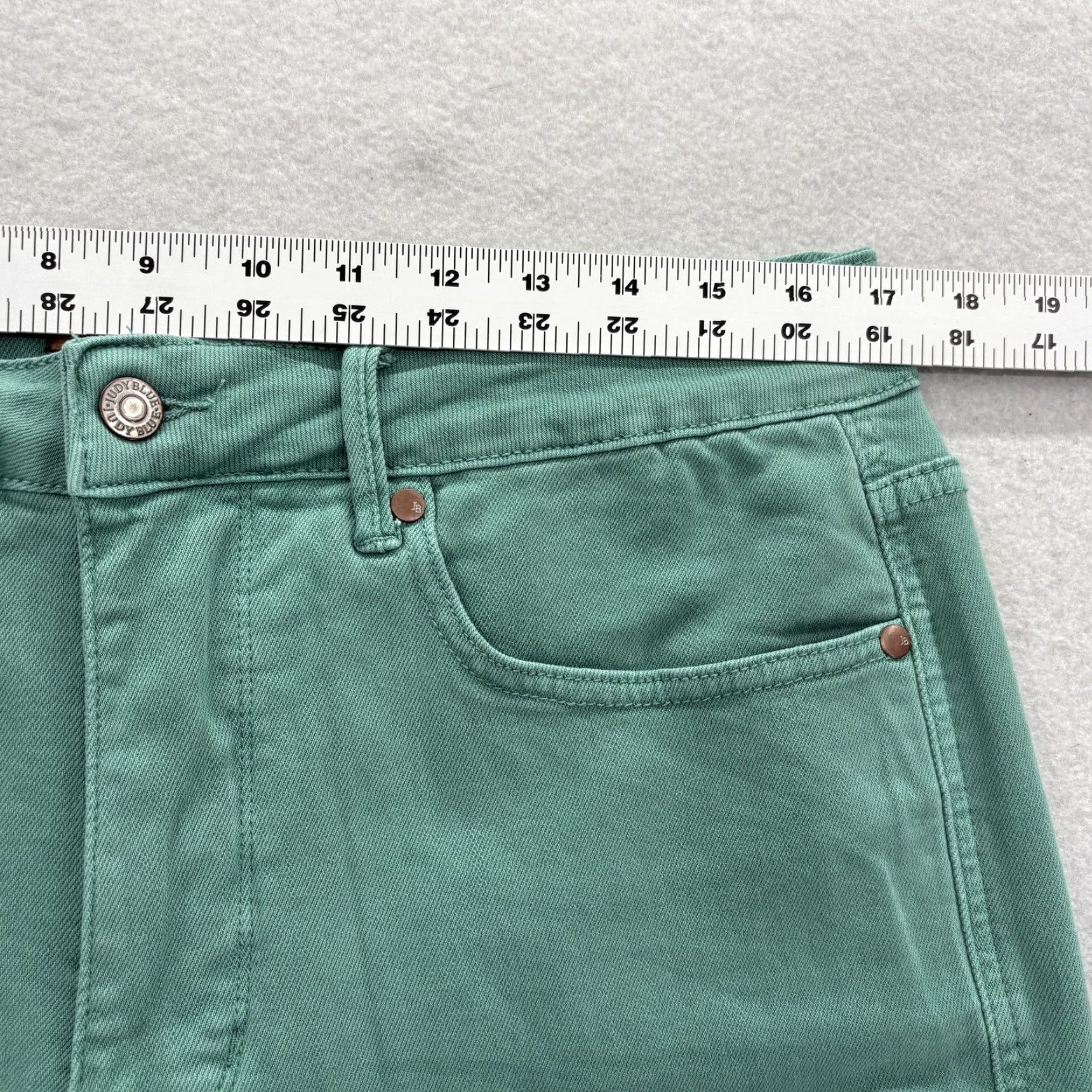 Denime Judy Blue Jeans Flare Women 14W Green Medium Wash Mid Rise Stretch Denim Women Jeans 5-Pocket Design Boys? Size 36" / US 14 / IT 50 - 5 Thumbnail