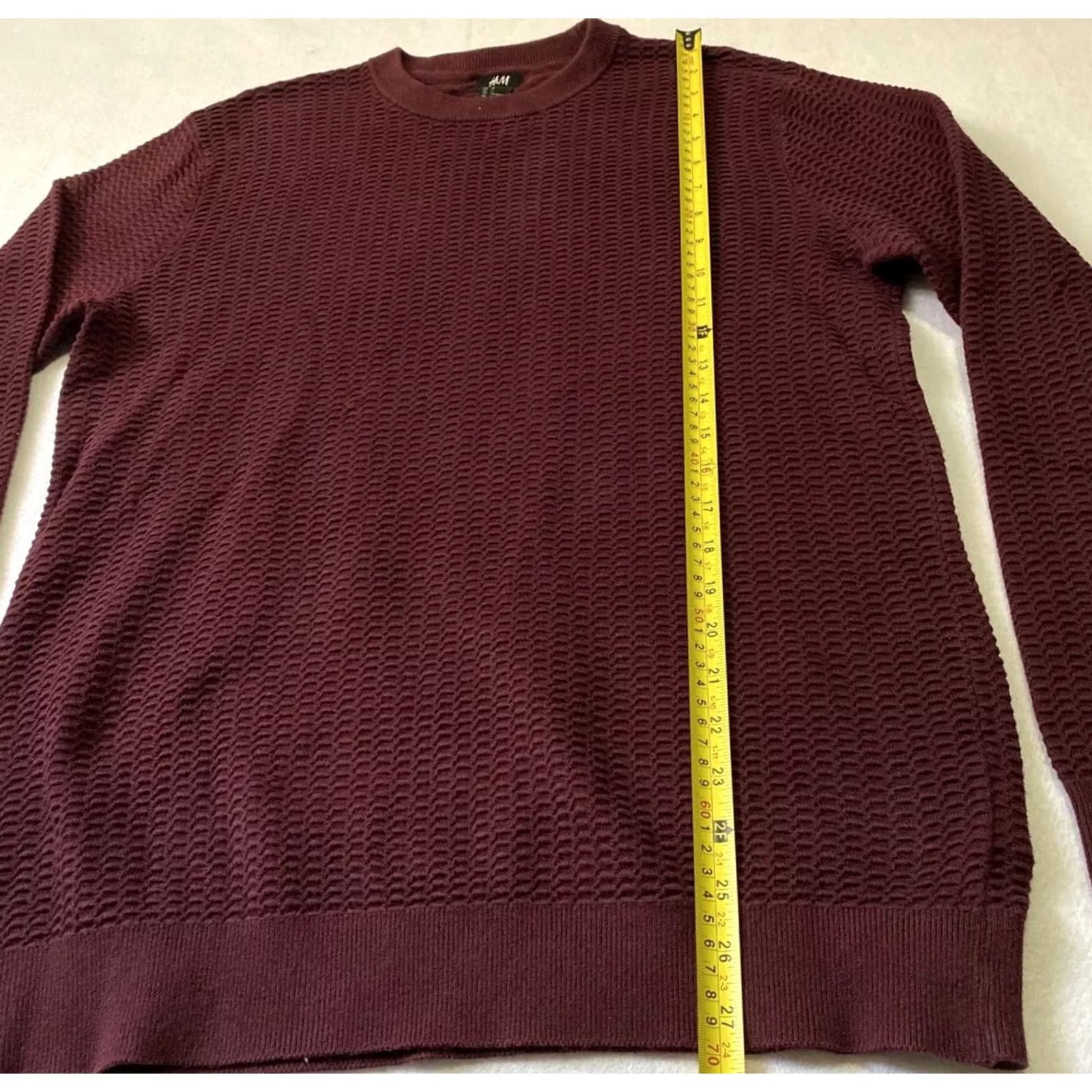 H&M H&M Sweater Men’s Maroon Crew Neck Long Sleeve Pullover M Size Regular Solid Vintage: No Mens Size US M / EU 48-50 / 2 - 7 Thumbnail