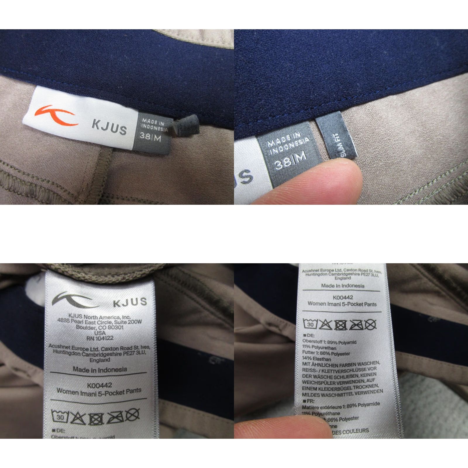 KJUS KJUS Imani 5 Pocket Pants Womens Medium Brown Slim Fit Golf Stretch Chino Size 32" / US 10 / IT 46 - 9 Thumbnail