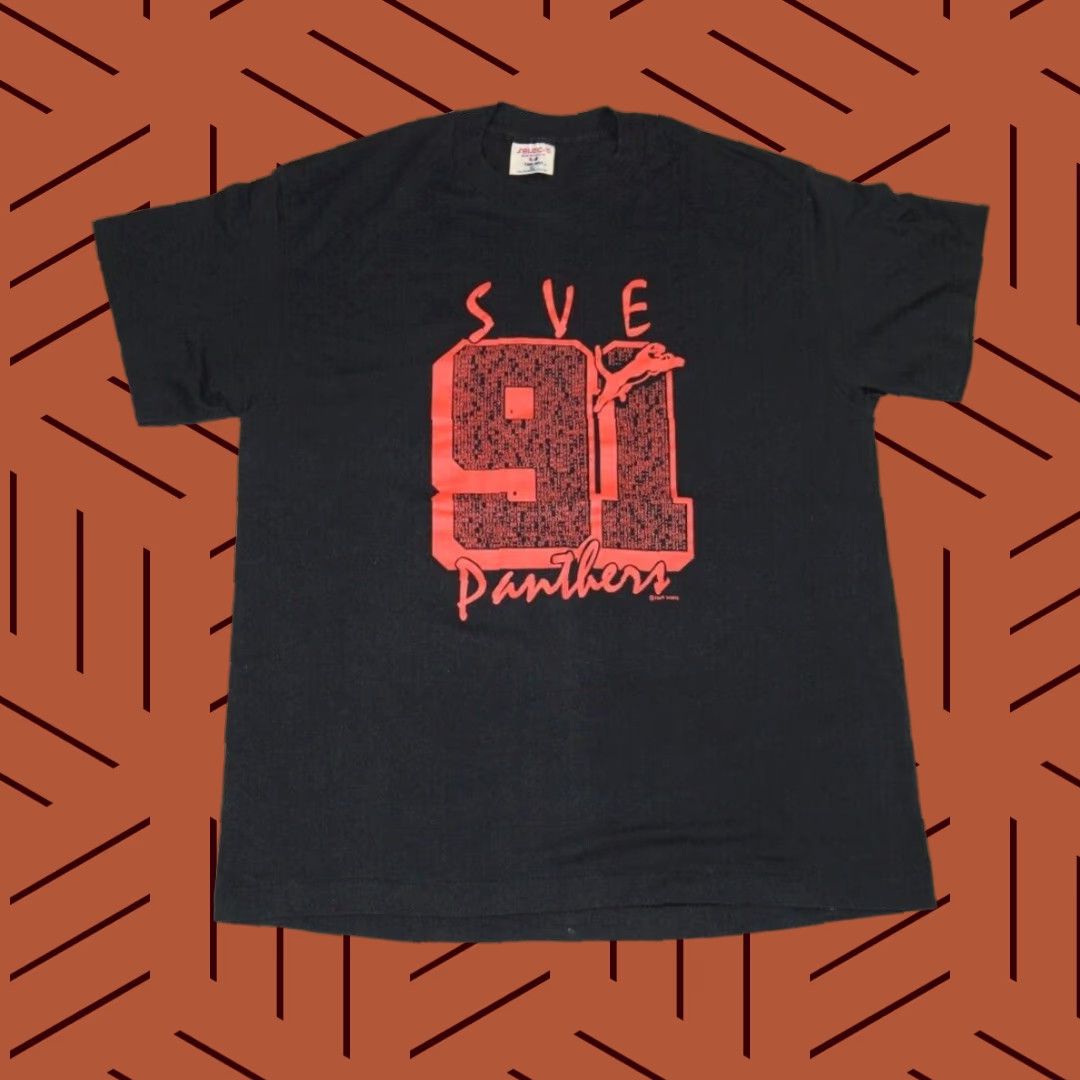 TEE JAYS VINTAGE TEE JAYS '91 PANTHERS GRADUATE T-SHIRT BLACK XL RETRO 90s MENS Size US XL / EU 56 / 4 - 1 Thumbnail