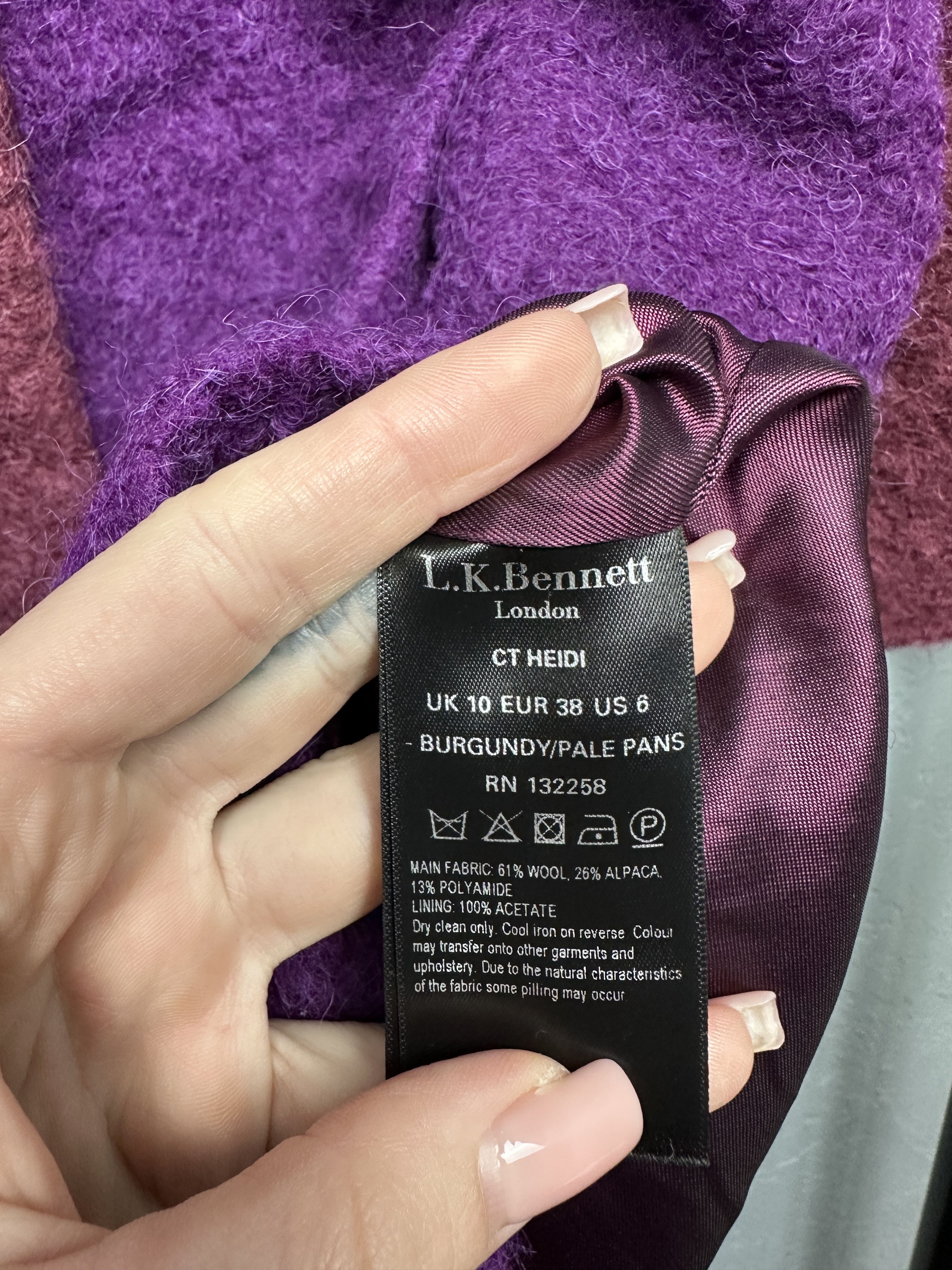 LK Bennett LK Bennett Womens Wool Coat Jacket Size M / US 6-8 / IT 42-44 - 4 Thumbnail
