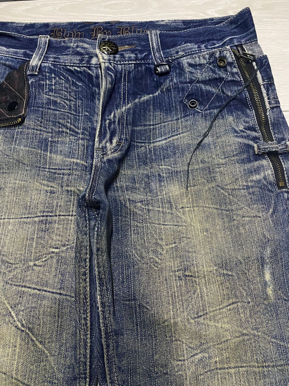If Six Was Nine Blow By Blue Skull Button Denim Underground Japan Brand Rare Size US 32 / EU 48 - 8 Thumbnail