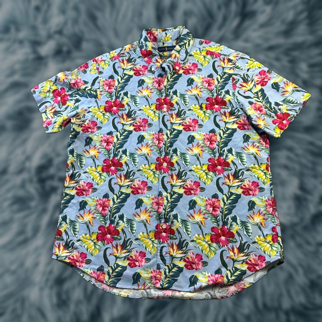 Marine Layer Ralph Lauren Shirt Mens Extra Large Floral All Over Print Button Up Oxford Size US XL / EU 56 / 4 - 1 Thumbnail
