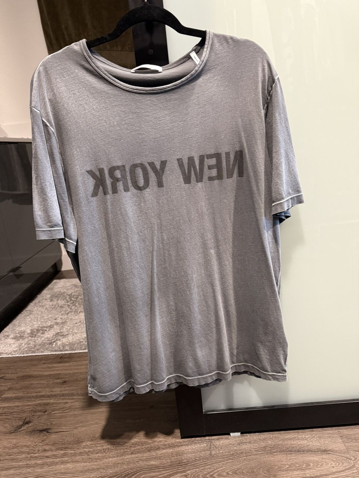 Helmut Lang Helmut Lang Garment Dyed NEW YORK Tee (M) Size US M / EU 48-50 / 2 - 1 Thumbnail