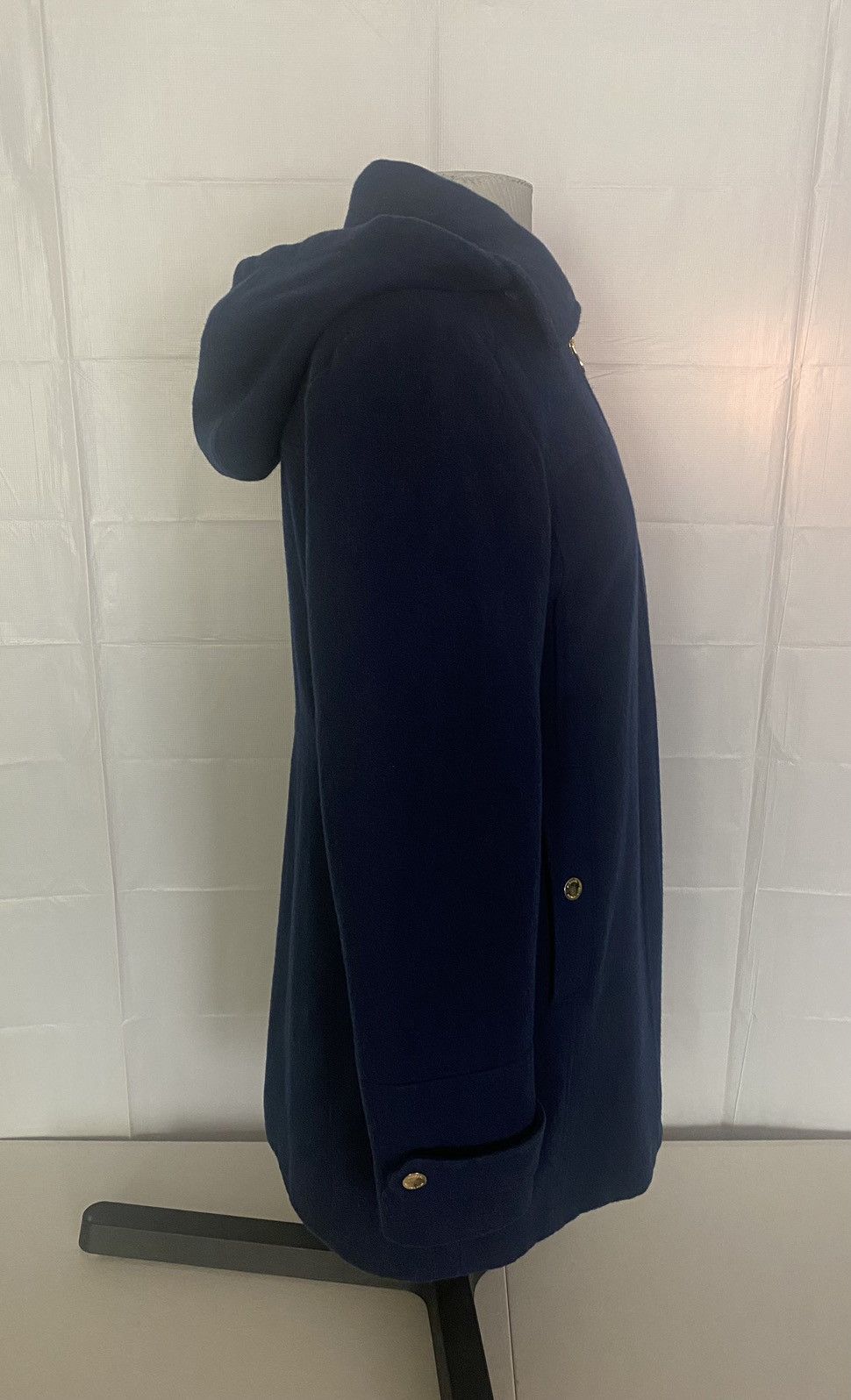 Michael Kors Michael Kors Women's Navy Blue Wool Blend Coat w/Hood Medium Size M / US 6-8 / IT 42-44 - 3 Thumbnail