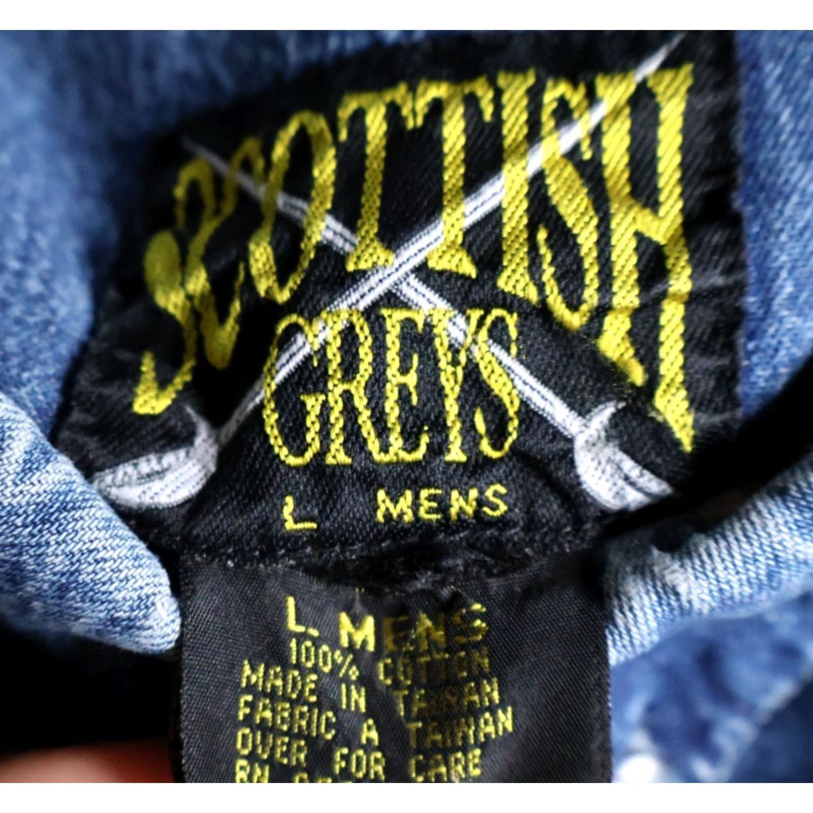 Denime Scottish Greys Denim Shirt Men's Large Blue Camo Grunge 90s Casual Workwear Button-Up Long Sleeve Denim Shirt Size US L / EU 52-54 / 3 - 3 Thumbnail