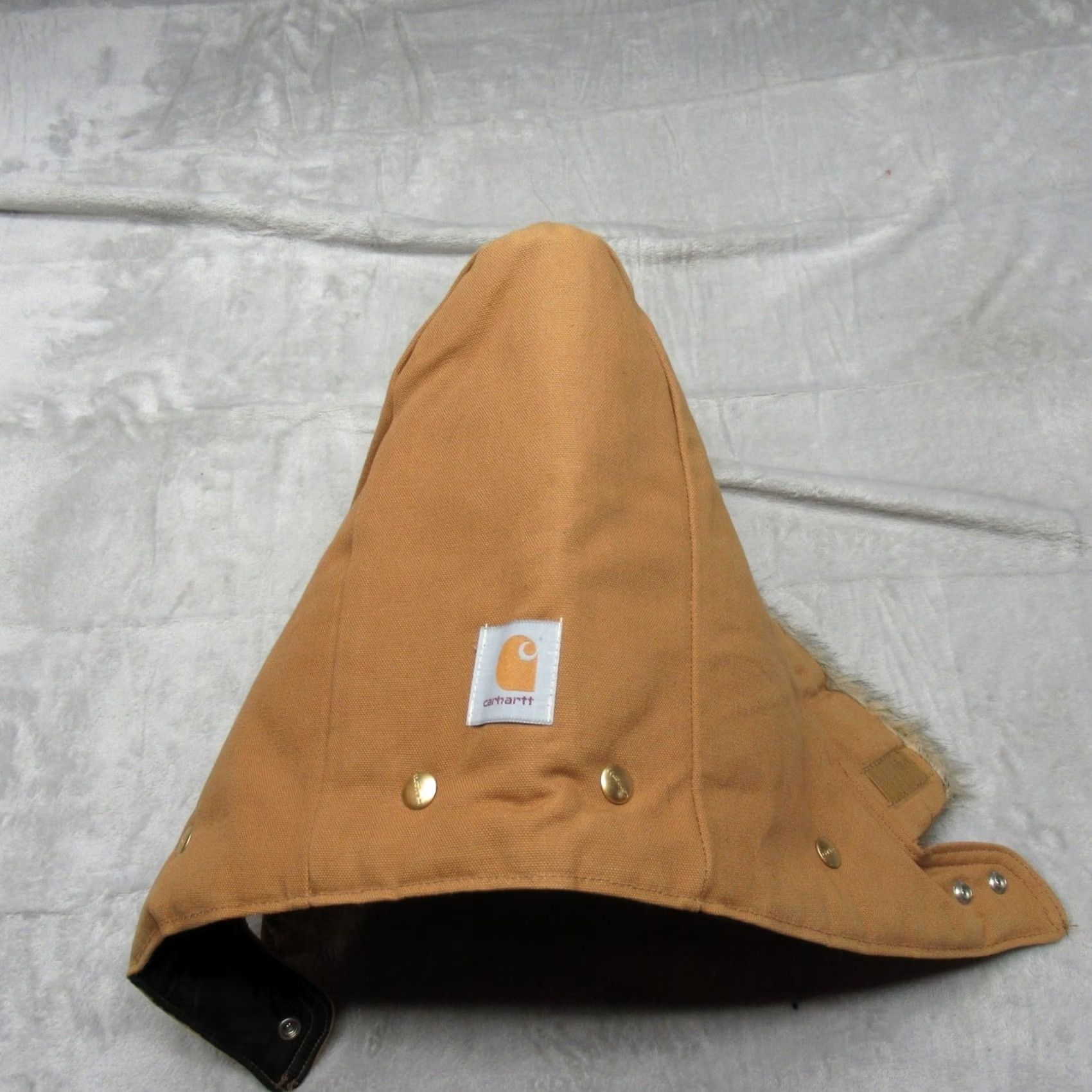 Carhartt Carhartt Detach Hood Unisex One Size Brown Duck Canvas Snap Quilt Lined A01 USA Size ONE SIZE - 3 Thumbnail