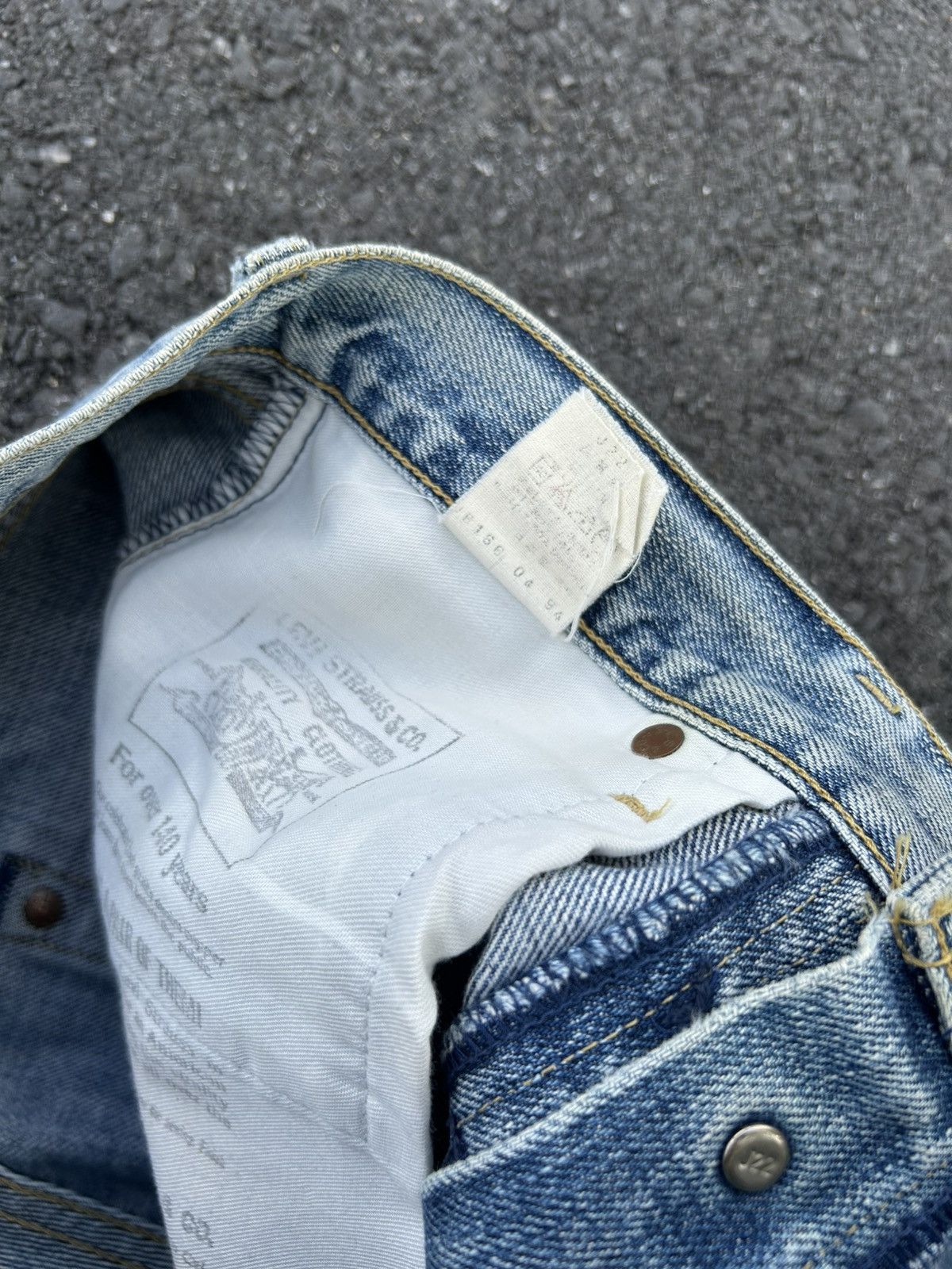 Kapital Thrashed Vintage Levis big E Selvedge Denim Jeans Size US 30 / EU 46 - 13 Thumbnail