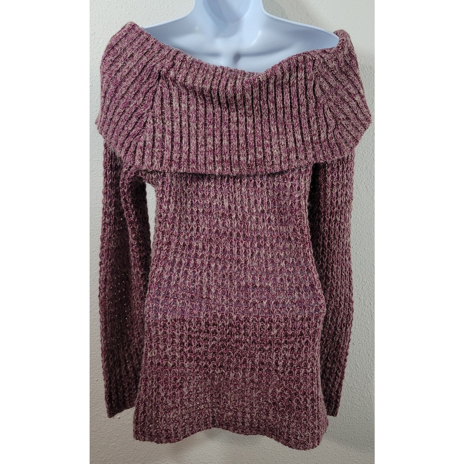 Other J.J. Always Purple Marled Cowl Neck Knitted Sweater Top XL Size XL / US 12-14 / IT 48-50 - 3 Thumbnail