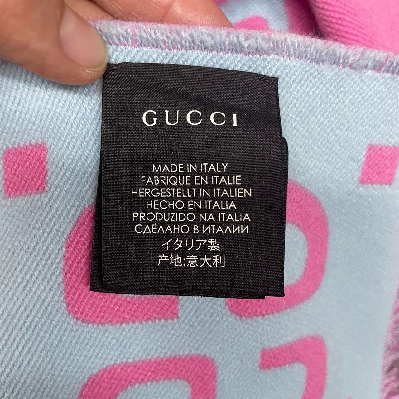 Gucci Gucci Pink big logo scarf 2501-Nextarrow Size ONE SIZE - 4 Thumbnail