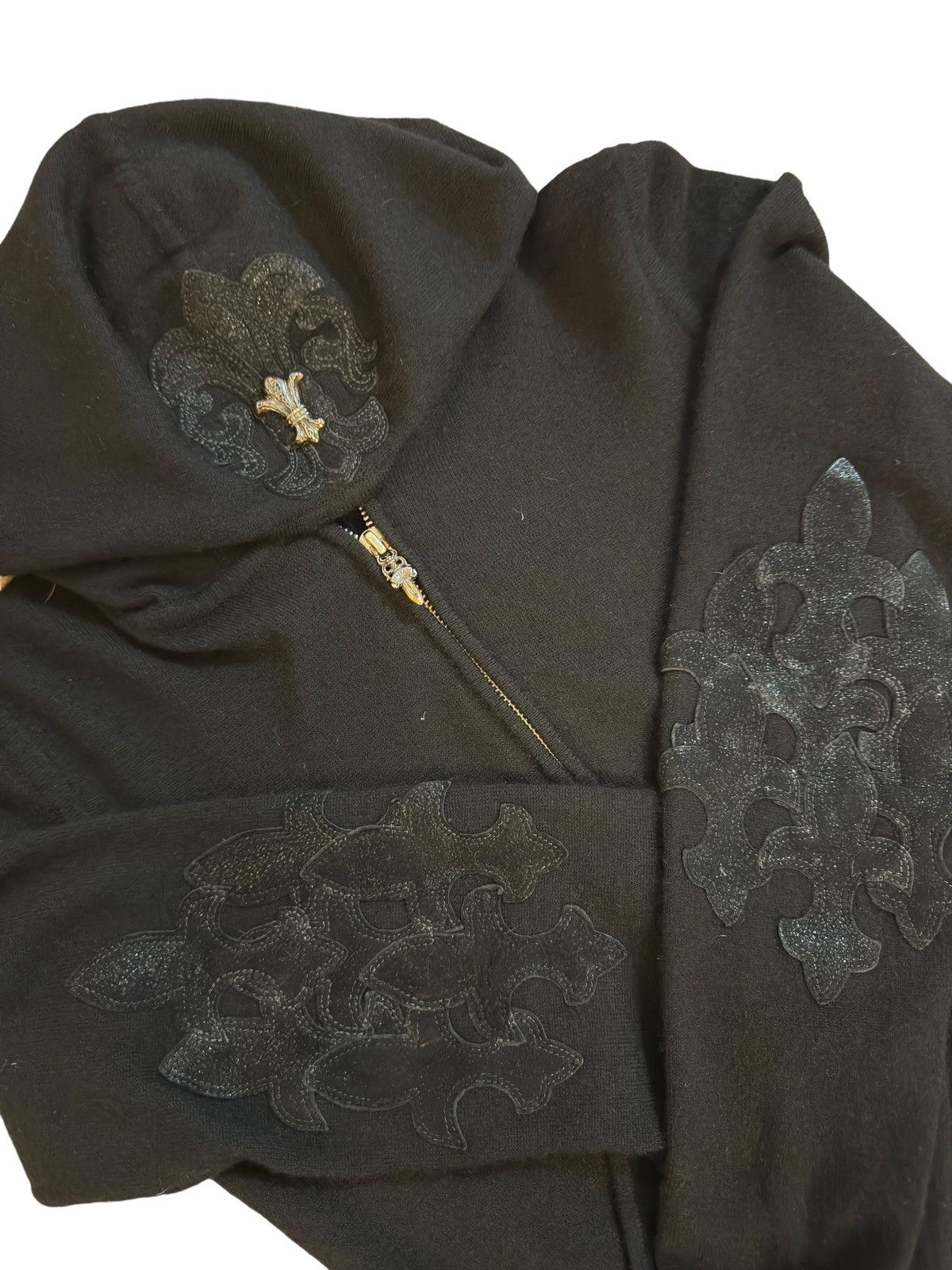 Chrome Hearts 1/1 Cashmere Flooded Stingray Fleur Patch Zip Up Hoodie Size US M / EU 48-50 / 2 - 1 Thumbnail