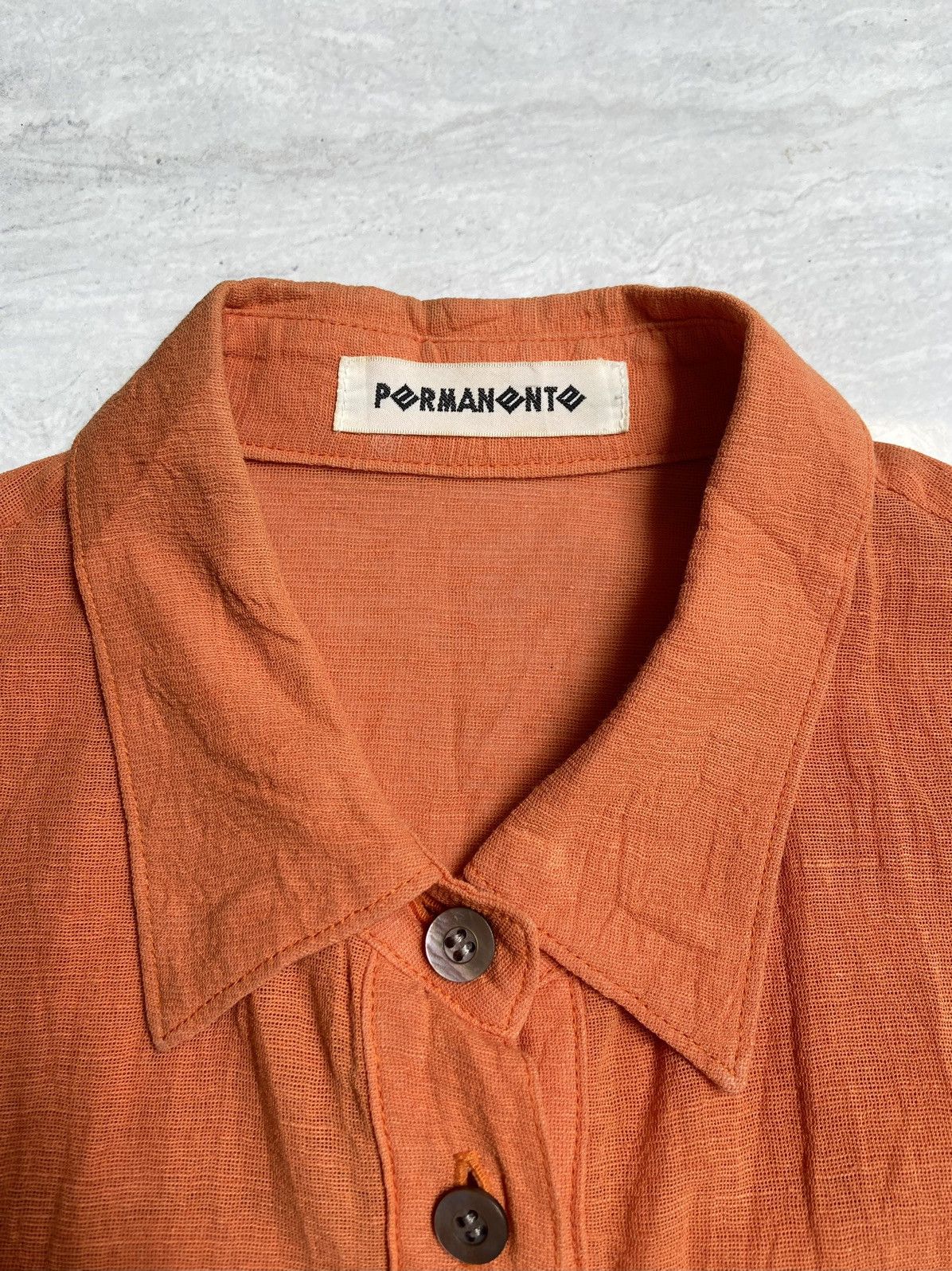 Designer × Issey Miyake × Japanese Brand PERMANENTE Orange Shirt Size US S / EU 44-46 / 1 - 6 Thumbnail