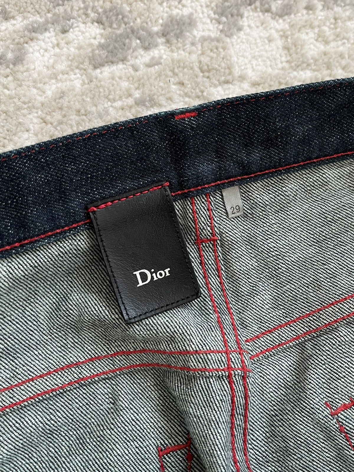 Dior dior homme ss13 red stitch denim Size US 29 - 8 Thumbnail