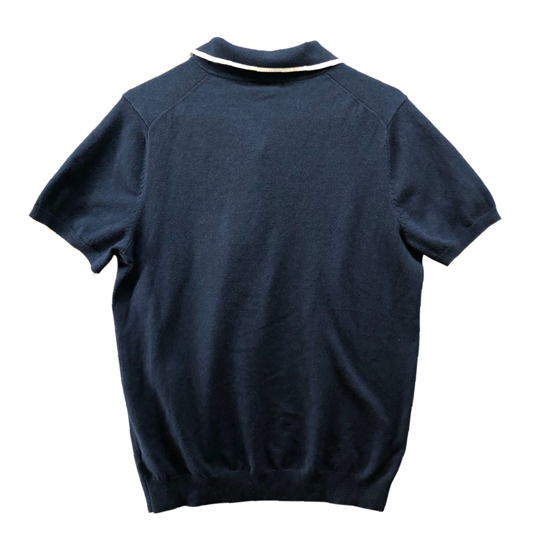 Vintage VINTAGE Marconi Tipped Polo Sweater Mens M Navy Blue White Short Sleeve Knit Size US M / EU 48-50 / 2 - 2 Thumbnail