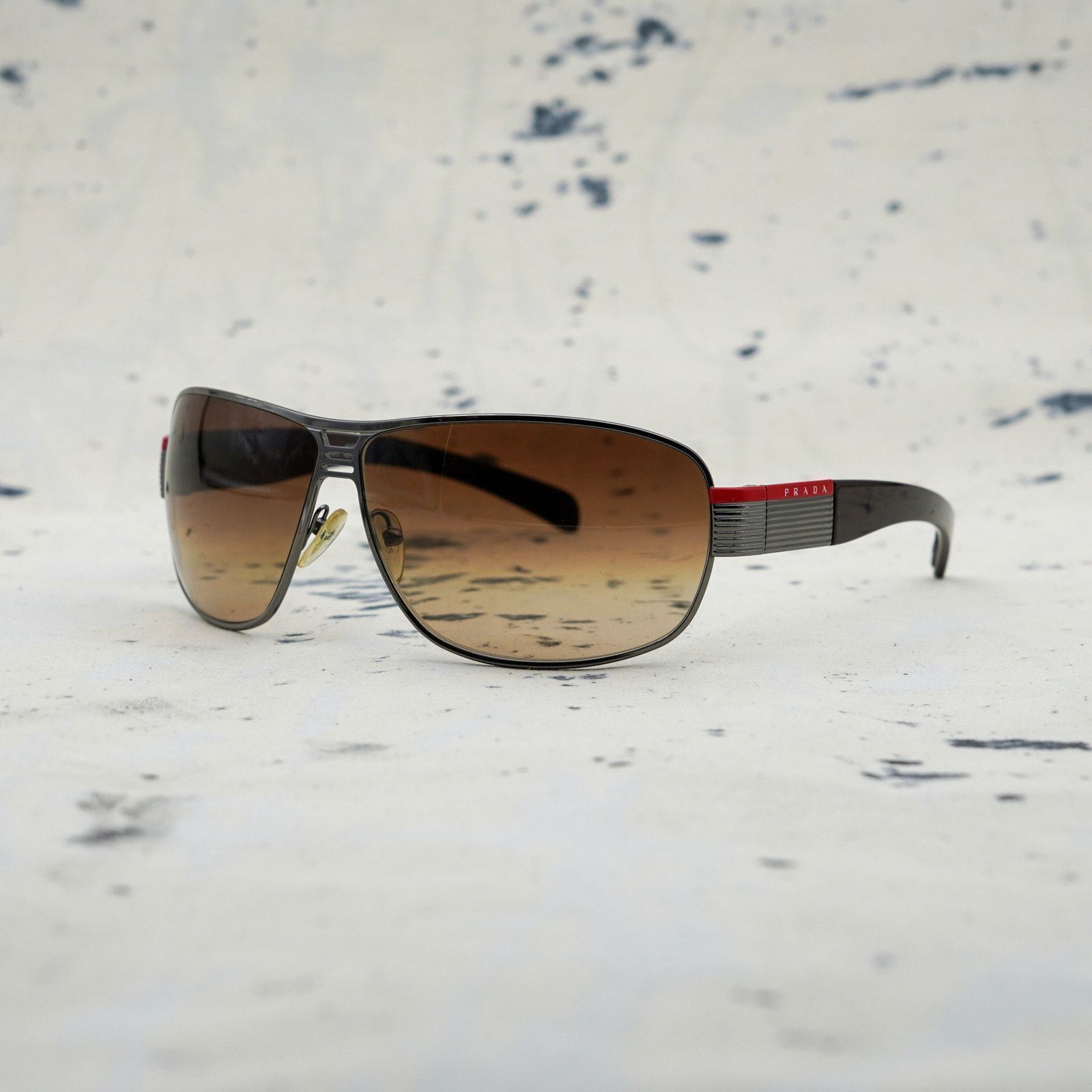 Prada Vintage prada brown gradient sport logo aviator sunglasses Size ONE SIZE - 1 Thumbnail