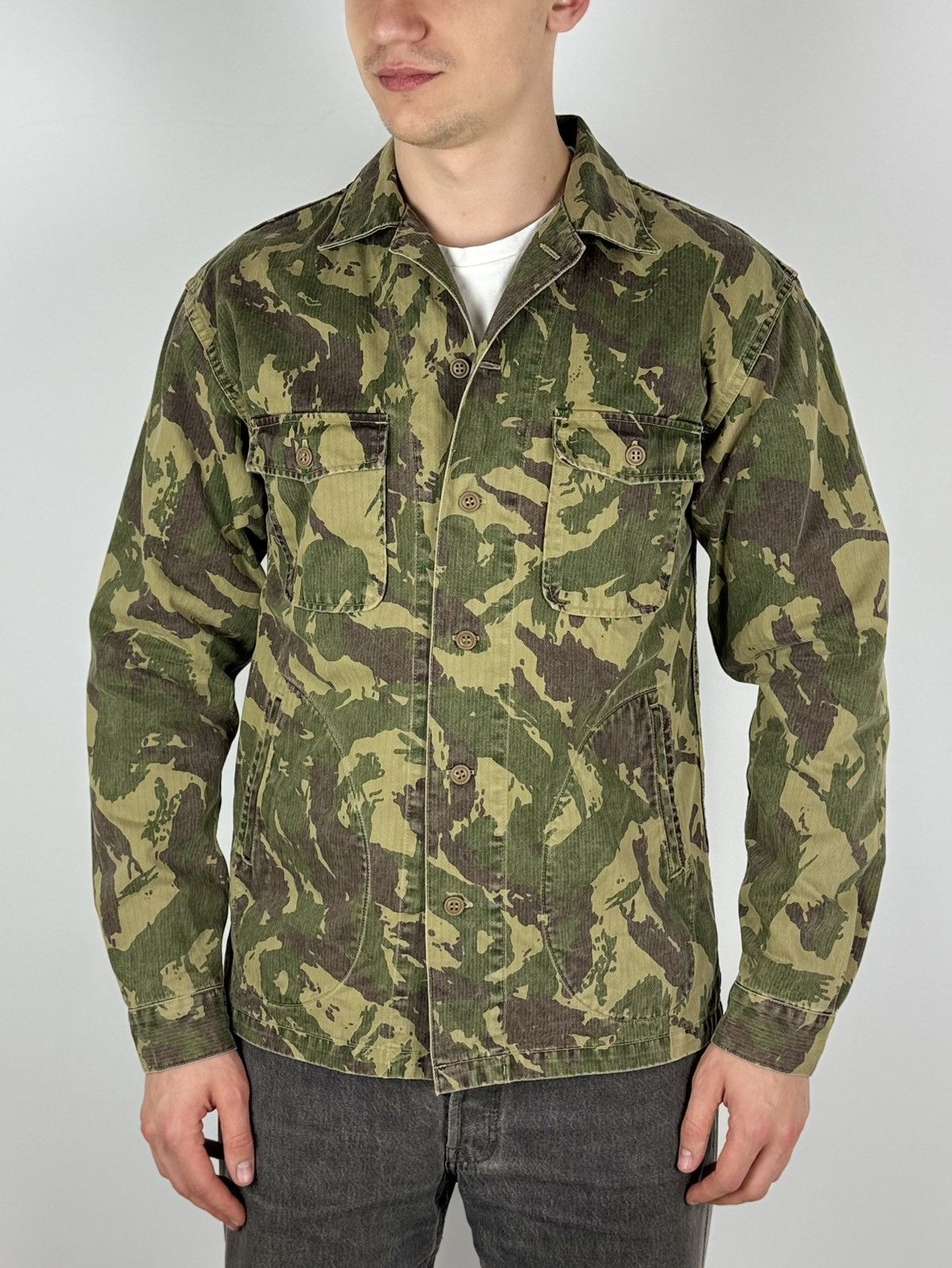 Momotaro Jeans Momotaro Jeans Herringbone Camouflage Pockets Light Jacket Size US L / EU 52-54 / 3 - 1 Thumbnail