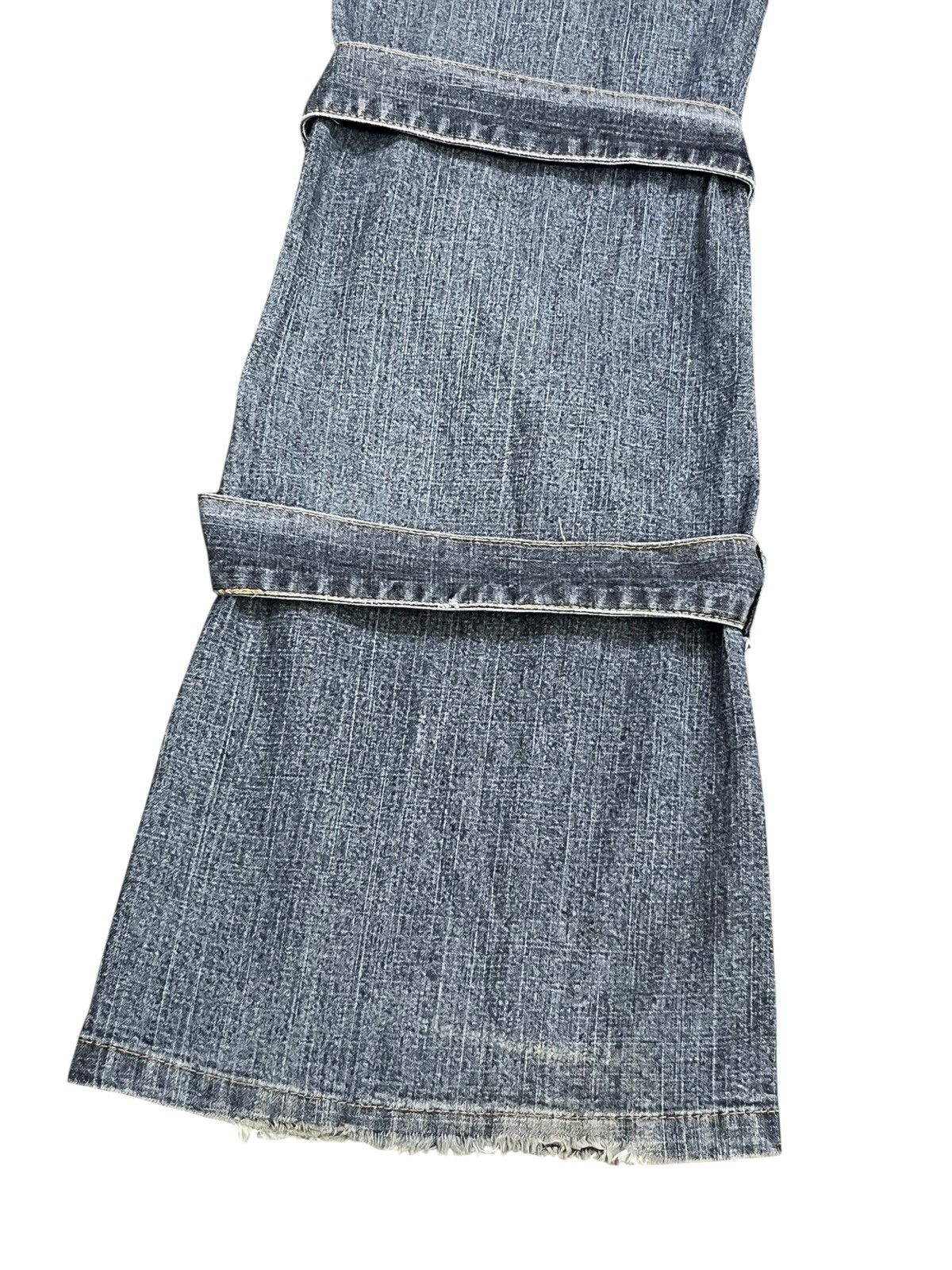 Fragment Design Vintage PLAYCHESS Japan Grunge Cross Bondage Flare Denim Size 29" - 7 Thumbnail