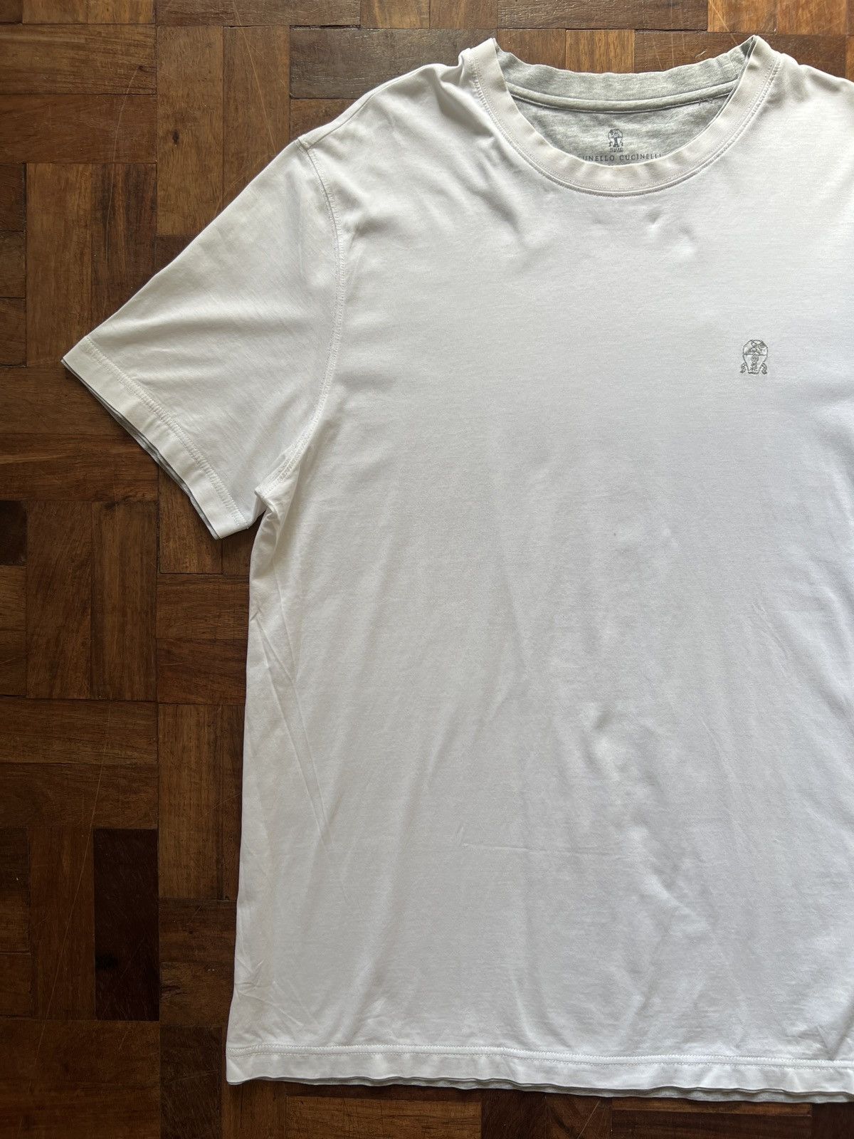 Brunello Cucinelli Brunello Cucinelli grey trimmed tshirt Size US M / EU 48-50 / 2 - 7 Thumbnail