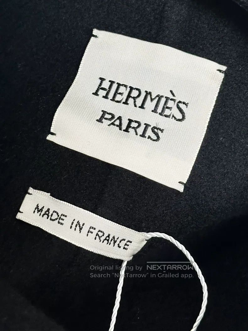 Hermes Hermes Black and navy blue double-sided cashmere overcoat Size S / US 4 / IT 40 - 2 Thumbnail