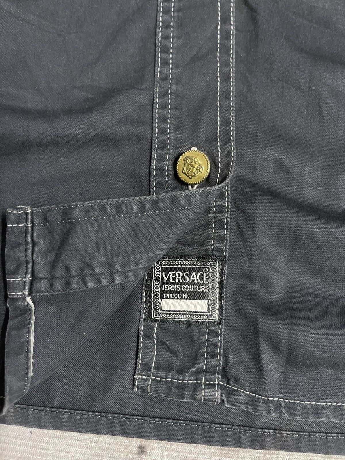 Versace Jeans Couture × Vintage Versace Vintage Black White Contrast Stitch Long Sleeve Size US XL / EU 56 / 4 - 15 Thumbnail