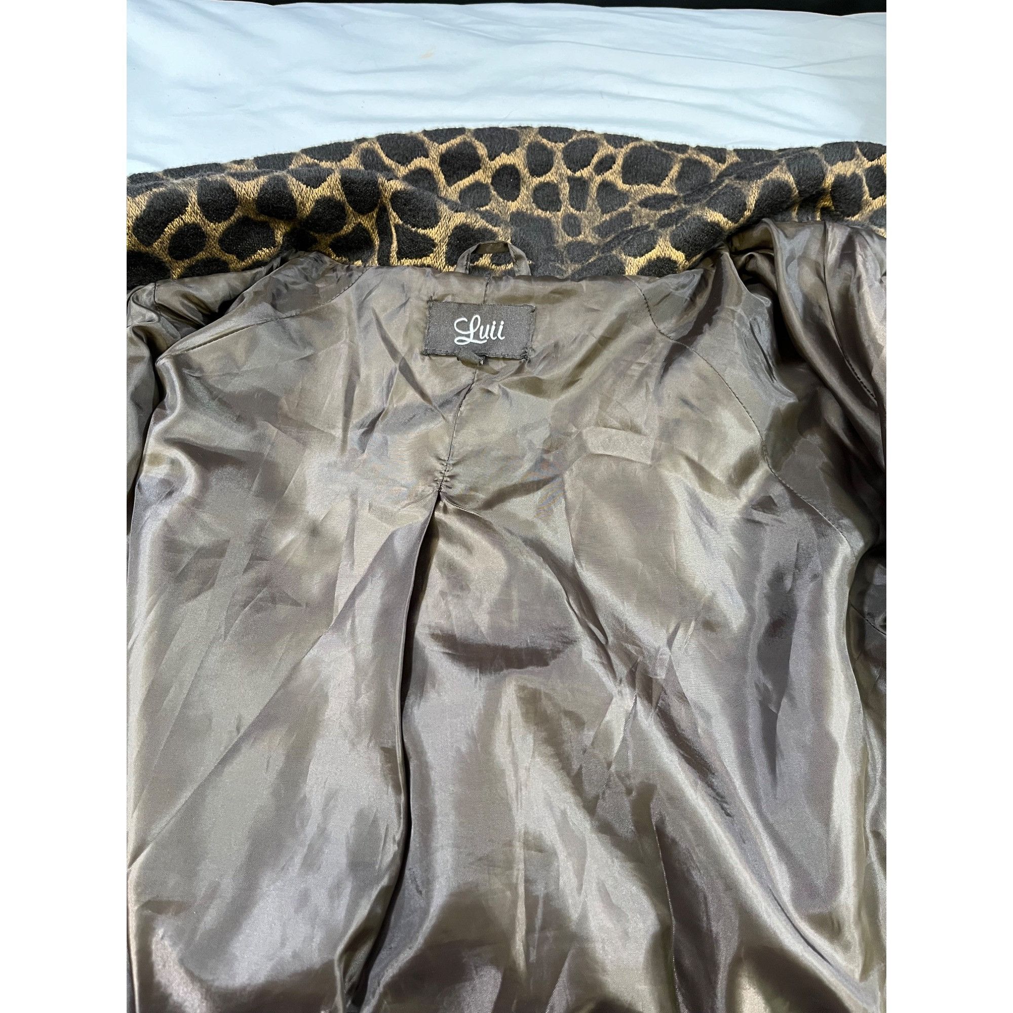 Other Luii Womens Brown Leopard Print Swing Coat Size S SKU 6738 Size S / US 4 / IT 40 - 4 Thumbnail