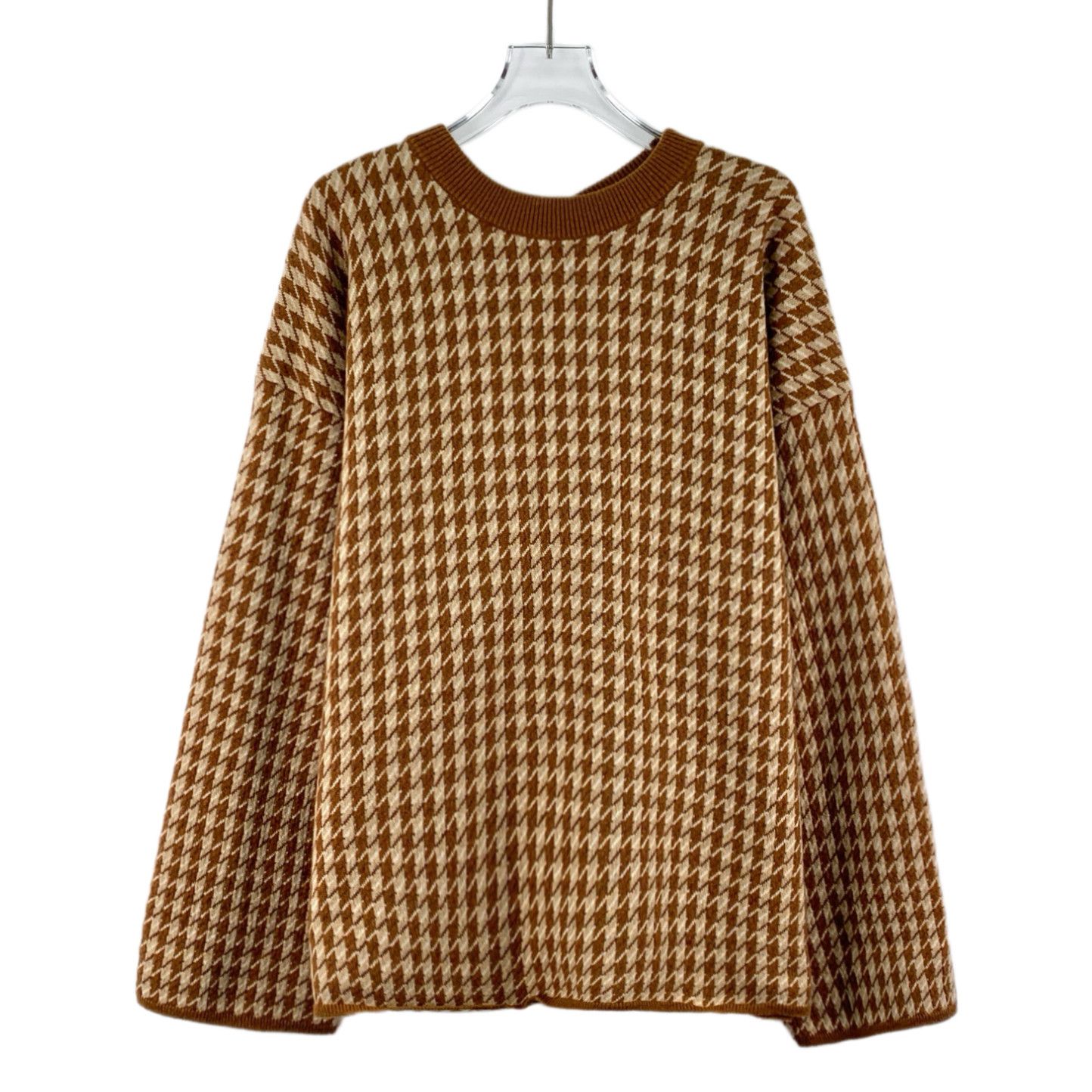 Hermes Hermes Houndstooth Cashmere Sweater Brown (34) Size XXS / US 00 / IT 34 - 1 Thumbnail