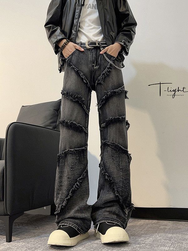 Japanese Brand × Jean Retro loose washed patchwork jeans Size US 32 / EU 48 - 1 Thumbnail