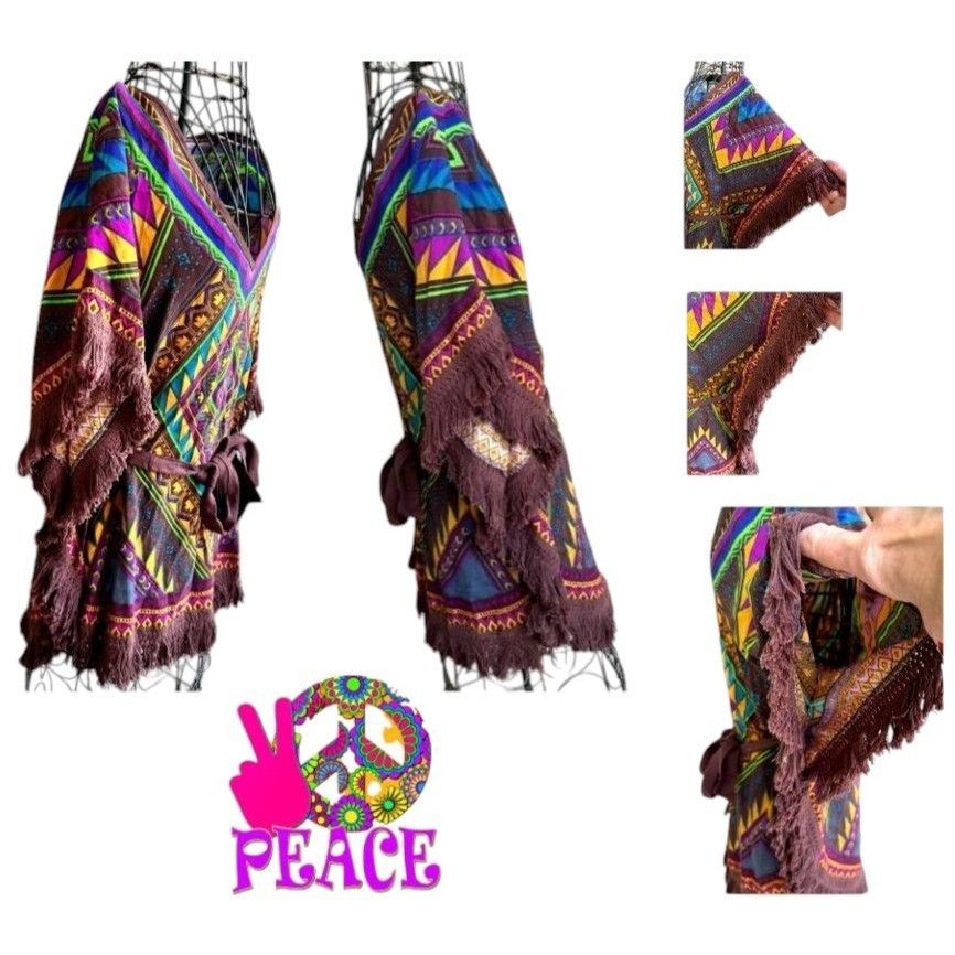 Vintage Vintage Flying Tomato Kimono Fringed Top Small Boho Tribal Size S / US 4 / IT 40 - 7 Thumbnail