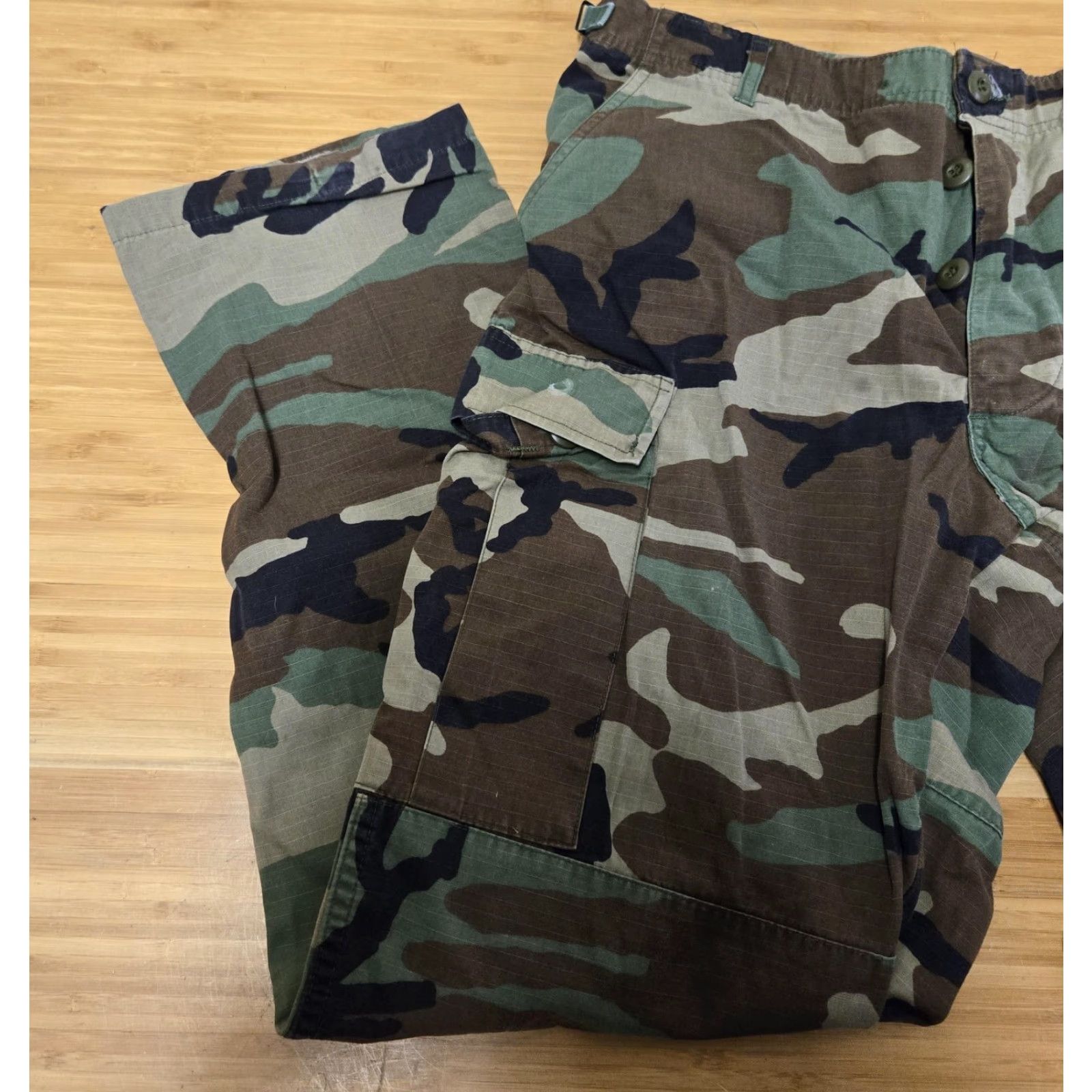 Vintage Military BDU Cargo Pants Mens Medium Regular Woodland Camo Ripstop Tactical Size US 31 - 5 Thumbnail