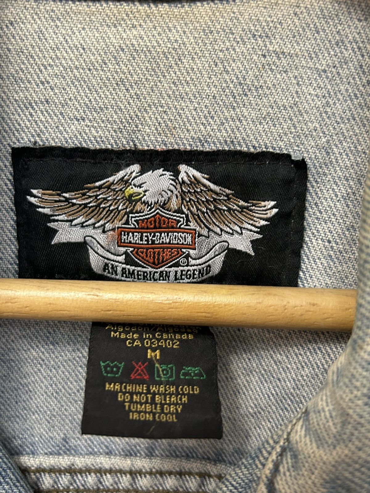 Harley Davidson × Vintage Vintage 90’s Harley Davidson Denim jacket Made in Canada Size US L / EU 52-54 / 3 - 8 Thumbnail