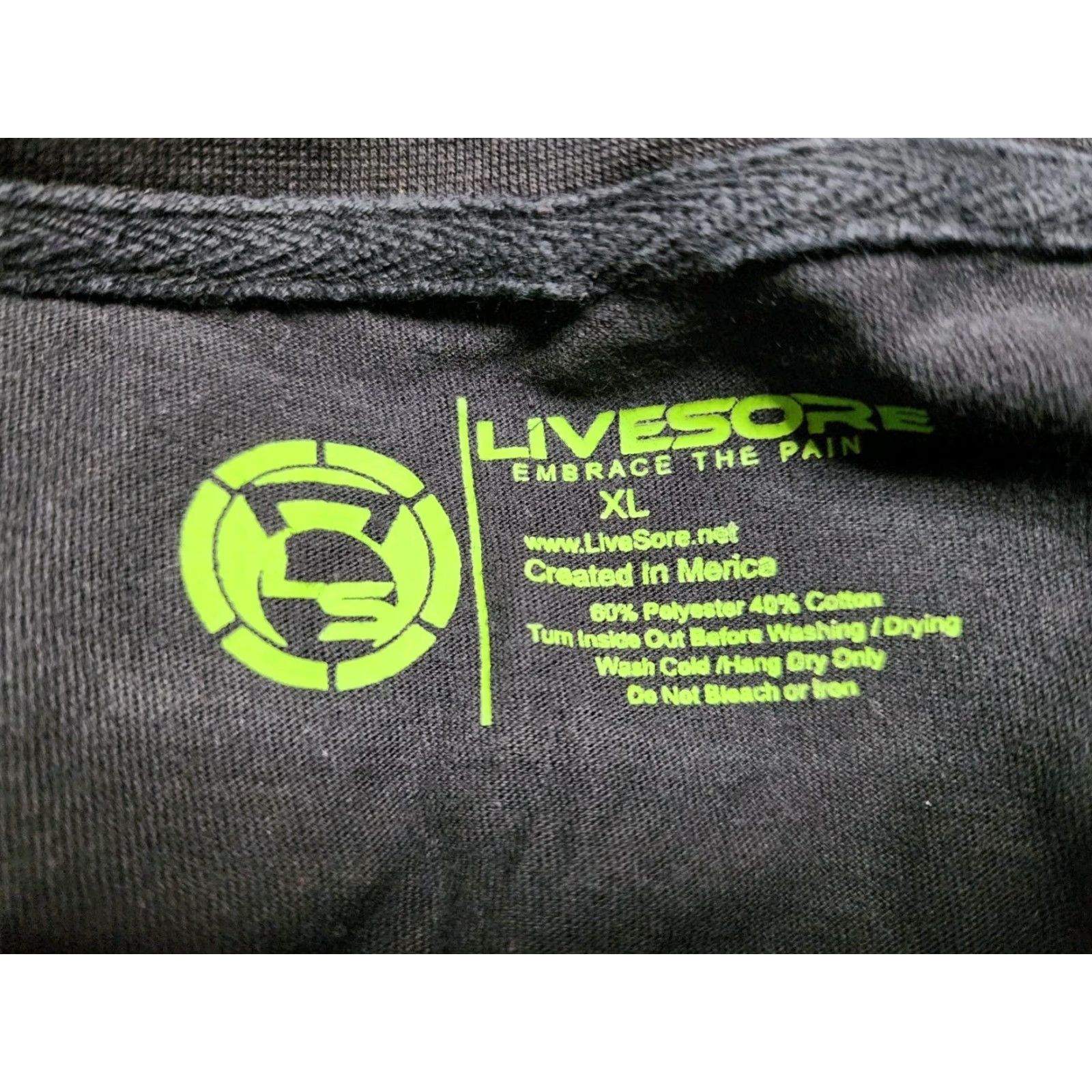 Vintage Livesore Patriotic Camo Sleeve Workout T-Shirt Mens XL Black Cotton Short Sleeve CrossFit Gym Power Lift Size US XL / EU 56 / 4 - 4 Thumbnail