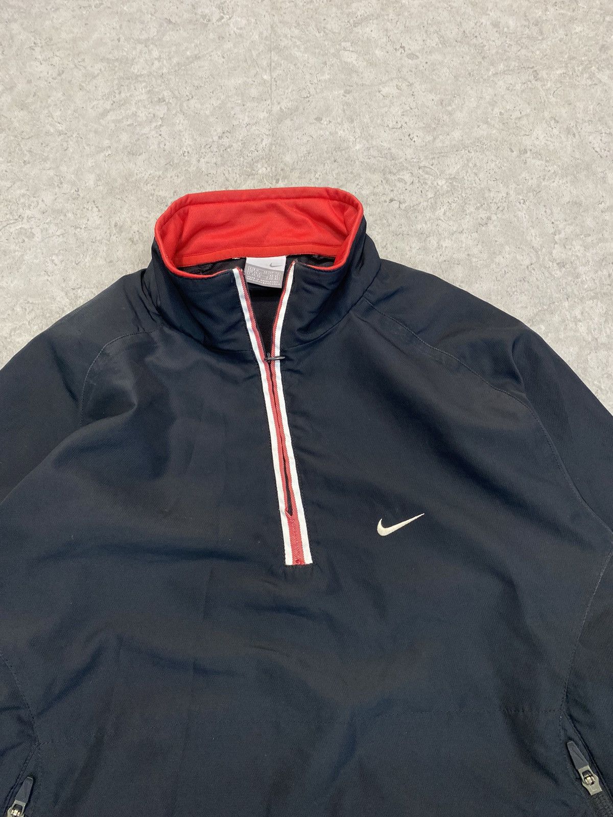 Nike × Vintage Vintage Nike 1/3 Nylon Black Swoosh Jacket Y2K L Size US M / EU 48-50 / 2 - 2 Thumbnail