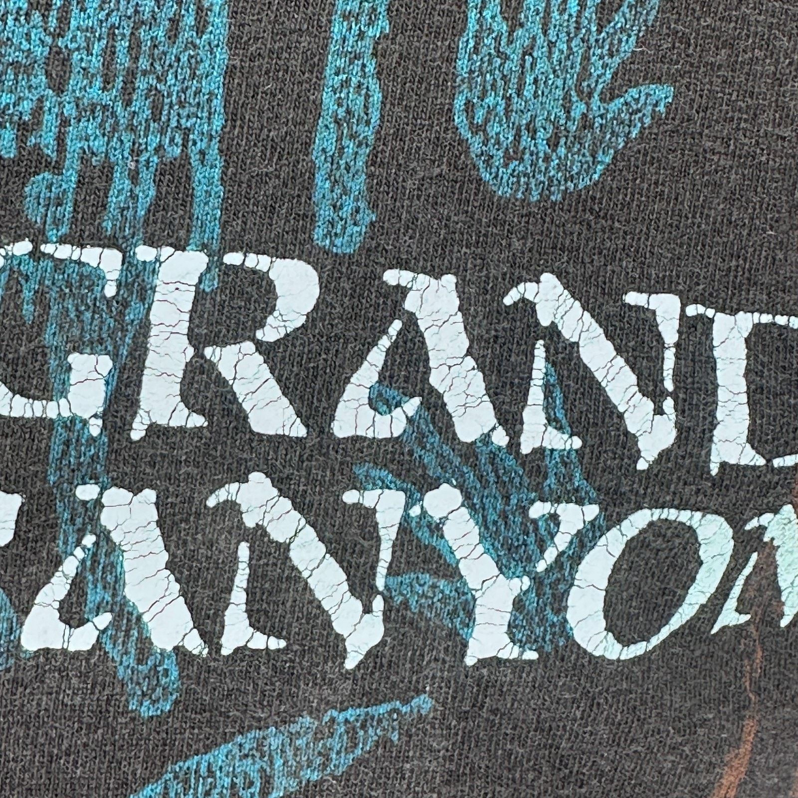 Jerzees Vintage Grand Canyon T-Shirt Mens Large Black Aztec AOP USA Size US L / EU 52-54 / 3 - 10 Thumbnail