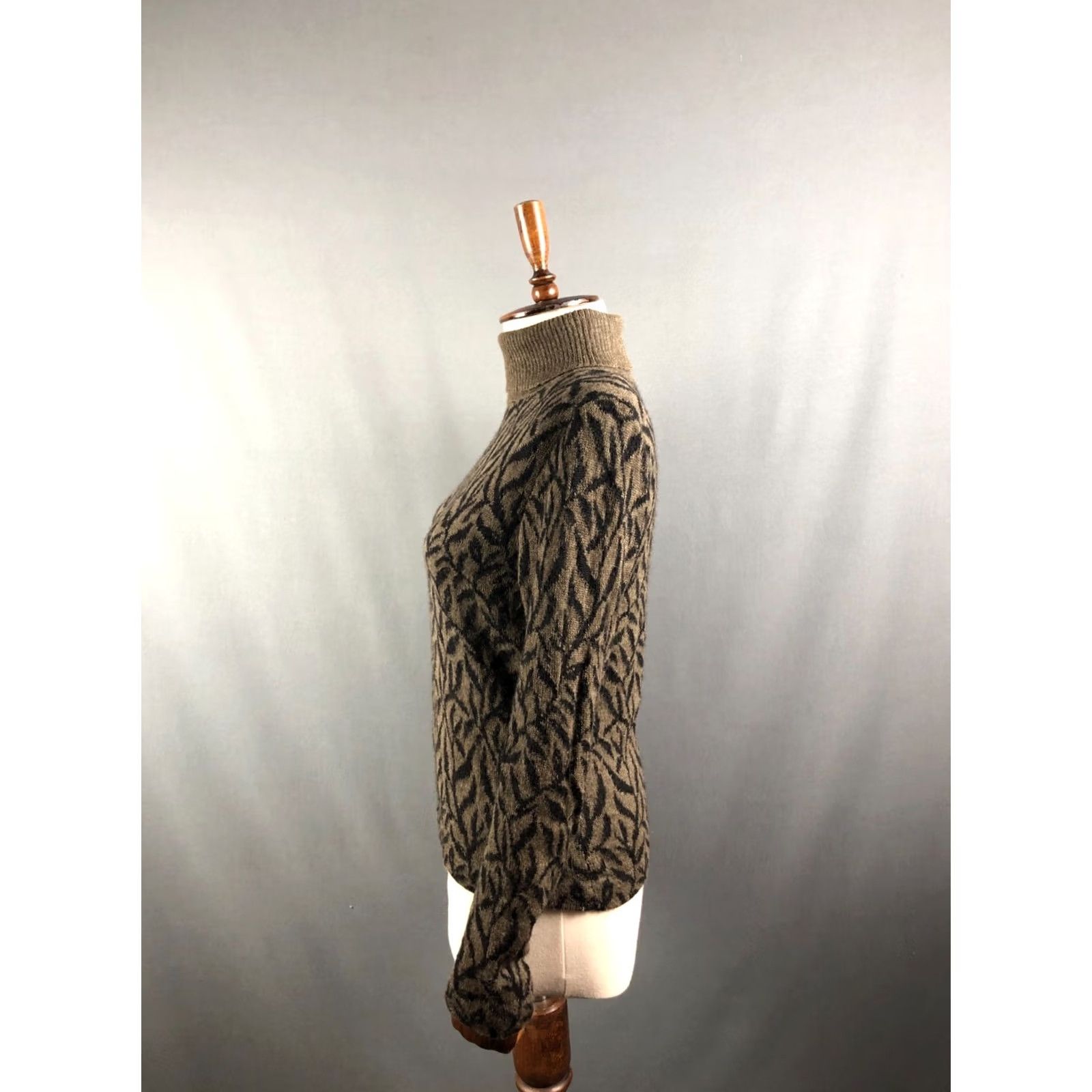 Vintage Millma Pullover Alpaca Green Women S Patterned Turtleneck Knit Sweater Size S / US 4 / IT 40 - 2 Thumbnail