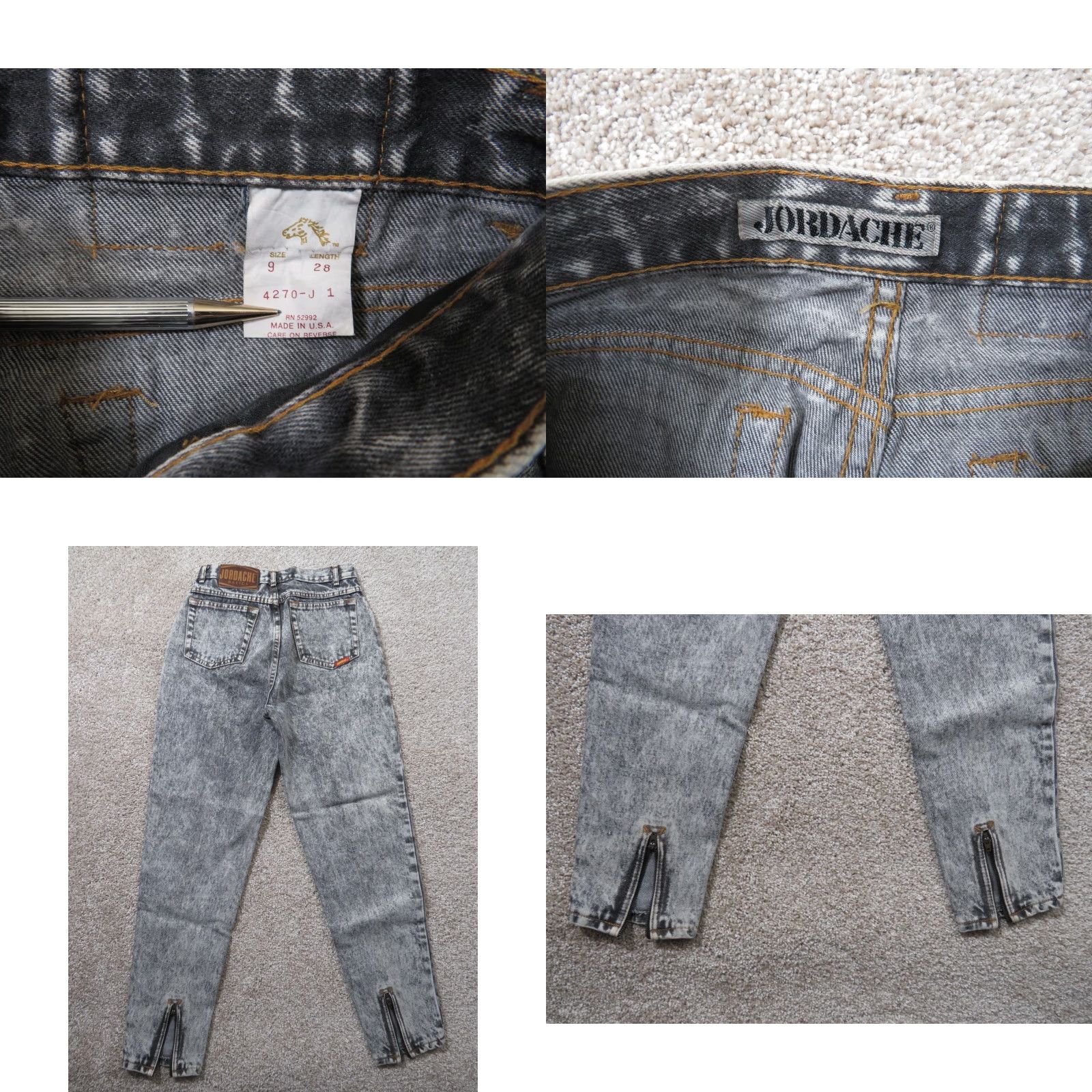 Jordache VTG Jordache Jeans Denim USA Ladies Misses 9 26X27 High Waist Acid wash 1980s Disco Mens? Size 26" / US 2 / IT 38 - 8 Thumbnail