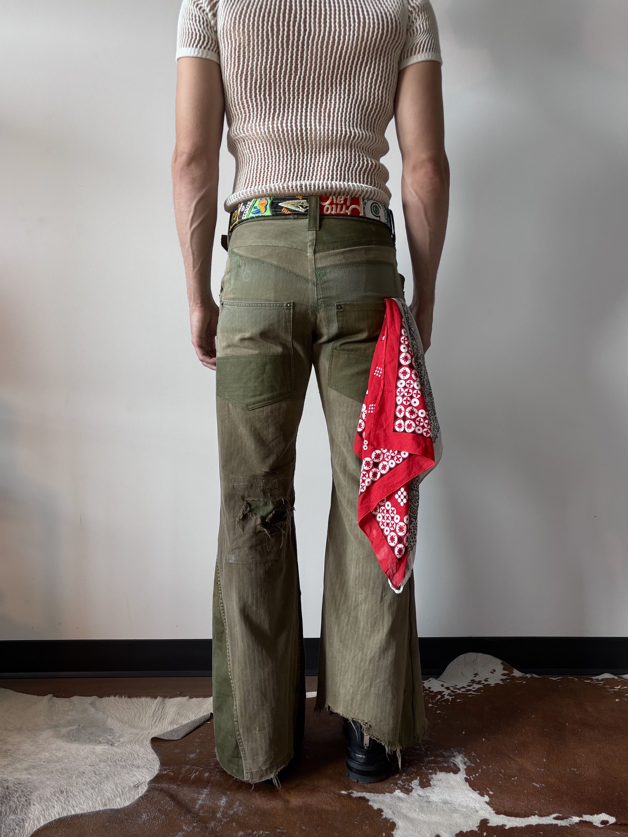 Other 1:1 40s HBT Signature Cut Flared Pants By David Turner Size US 32 / EU 48 - 2 Thumbnail