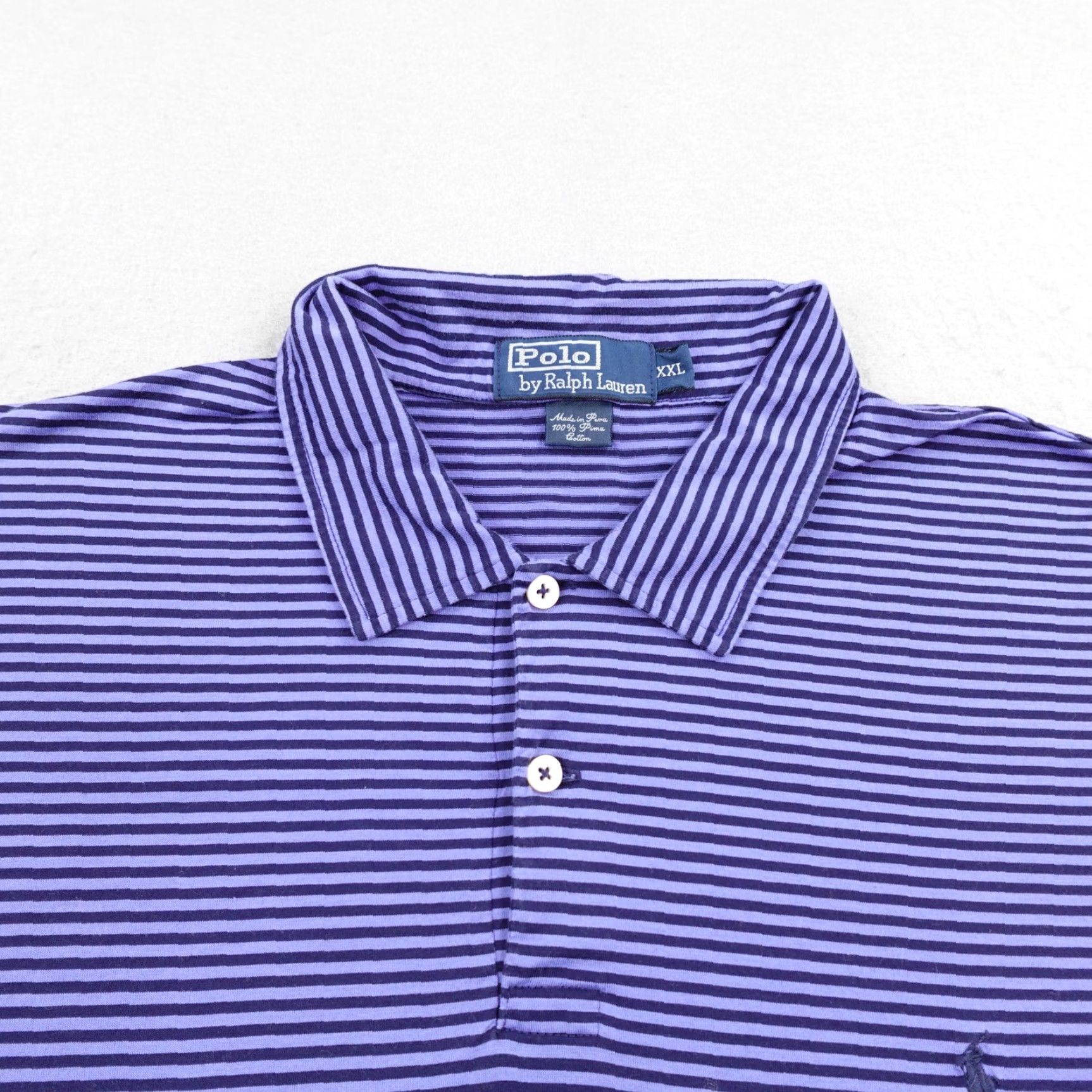 Polo Ralph Lauren VINTAGE Polo Ralph Lauren Polo Shirt Mens 2XL Blue Striped Pima Cotton Pony Logo Shirt Mens 2XL Blue Striped Polo Ralph Lauren Polo Shirt Vintage Size US XXL / EU 58 / 5 - 2 Thumbnail