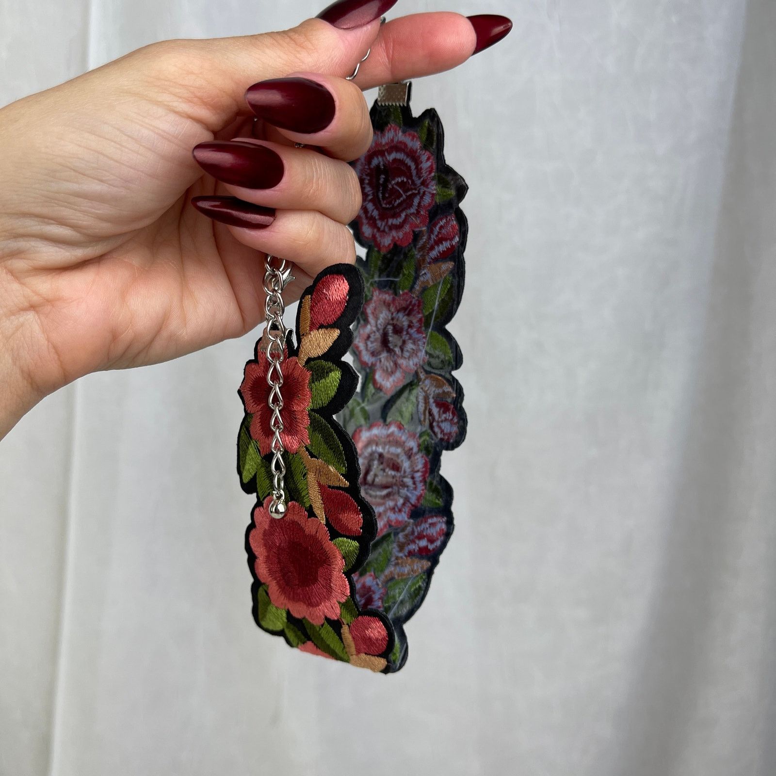 Other Embroidered Floral Choker Necklace Pink Green Black NWOT Size ONE SIZE - 24 Thumbnail