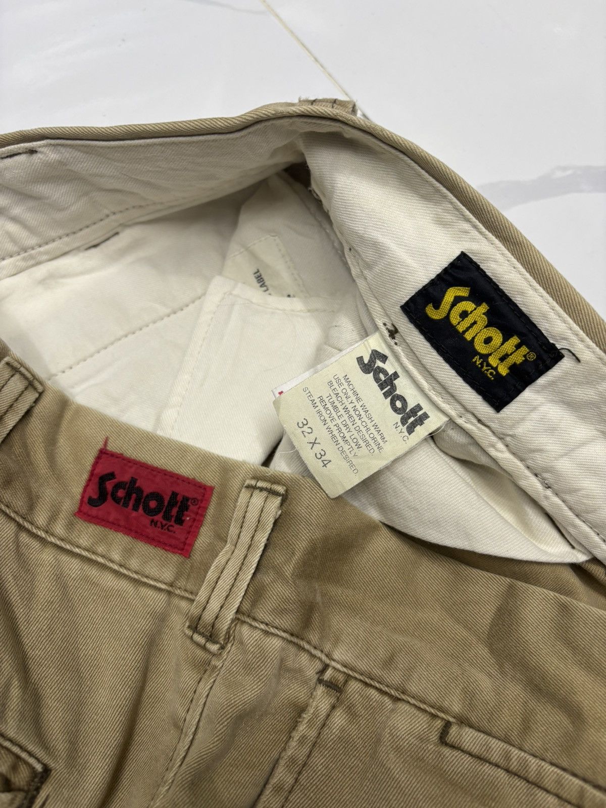 Schott Vintage SCHOTT NYC Faded Brown Baggy Trouser Pants Size US 33 - 8 Thumbnail
