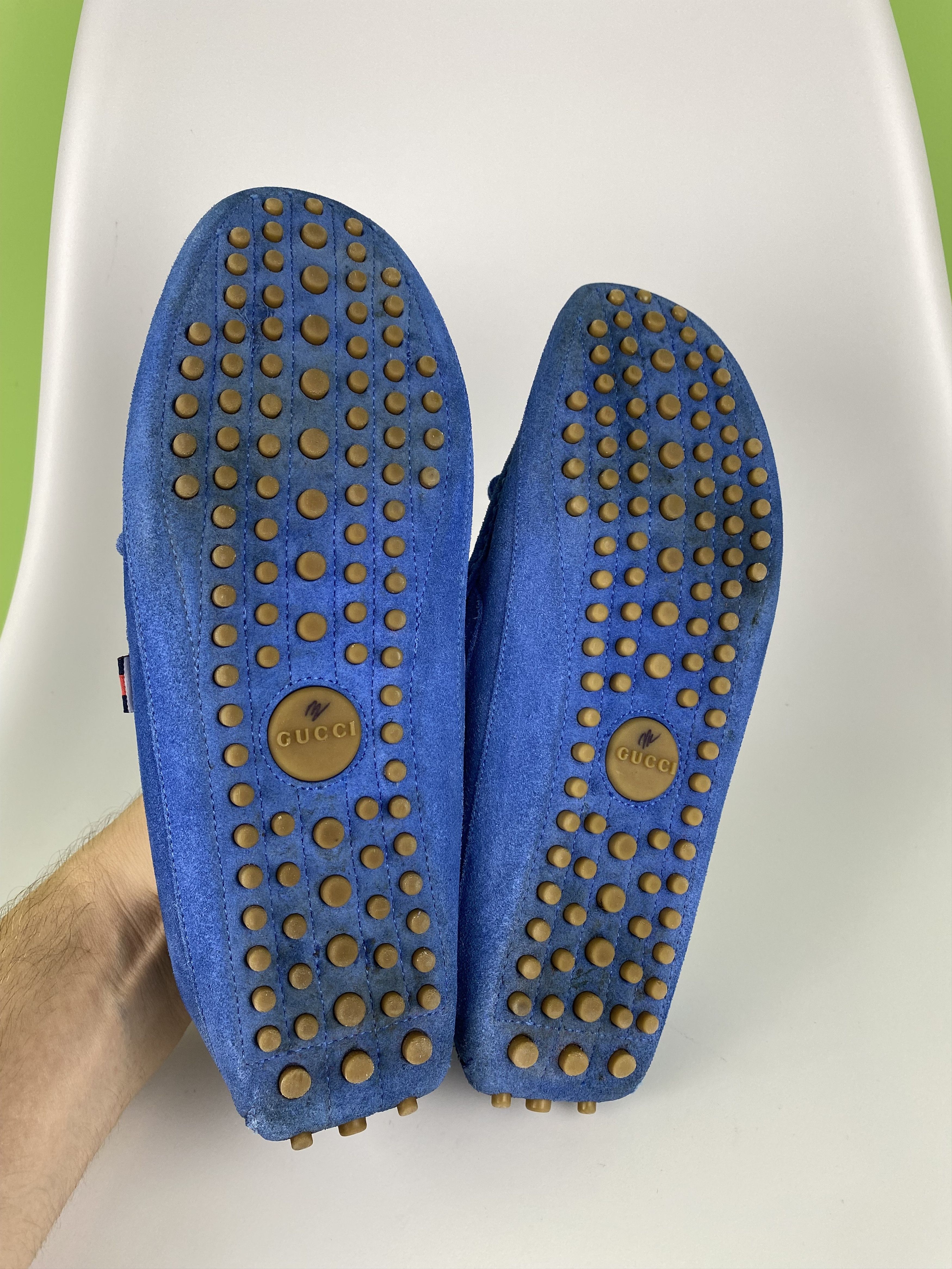 Gucci GUCCI Blue Suede Bow Kid's Loafers Made in Italy size women Size US 8 / IT 38 - 17 Thumbnail