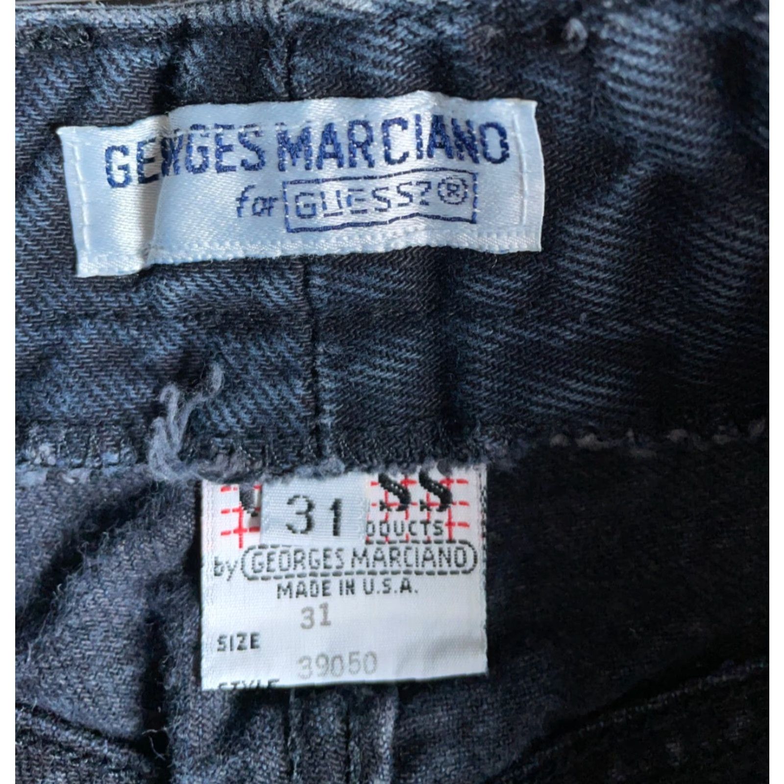 Guess VINTAGE Georges Marciano for Guess Jeans Women's 28 x 29 Dark Blue Tapered Jeans 90s Retro Hipster Size 28" / US 6 / IT 42 - 3 Thumbnail
