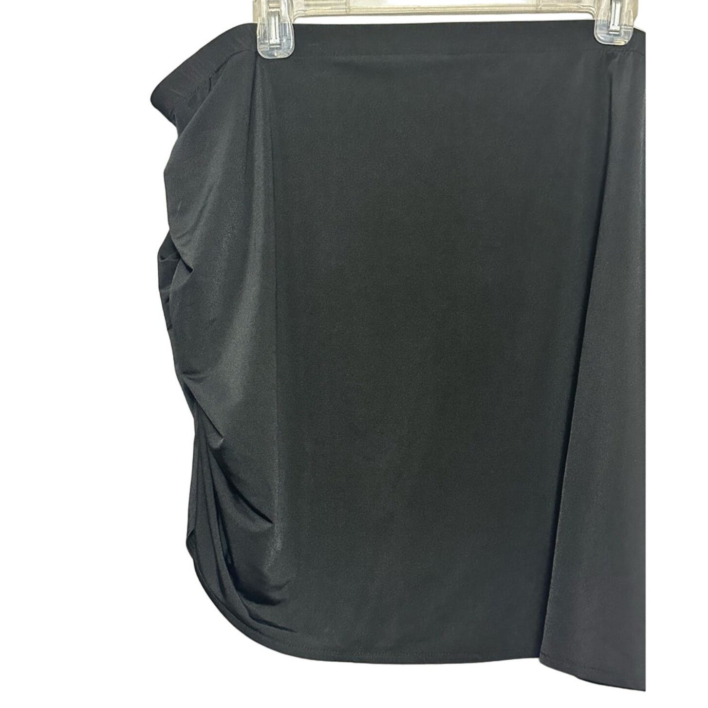 Other Open Edit Mini Skirt Straight Cut Ruched Side Black W 2X Size 38" / US 16 / IT 52 - 5 Thumbnail