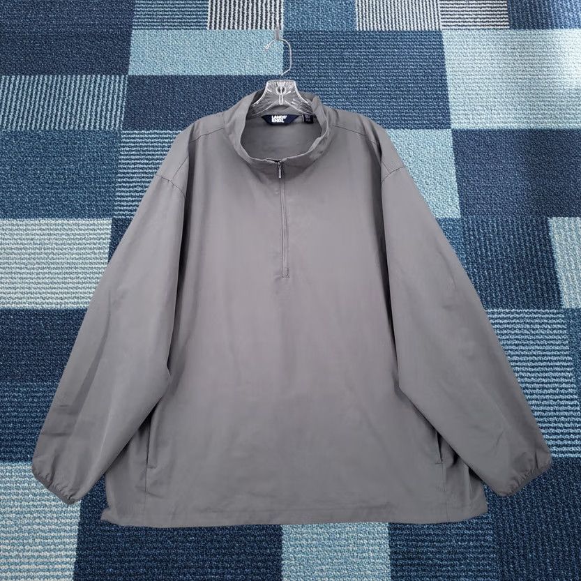 Lands' End Lands End Shirt Mens 2XL Gray Big Quarter Zip Okeo Tex Windshirt Mock Neck Size US XXL / EU 58 / 5 - 1 Thumbnail