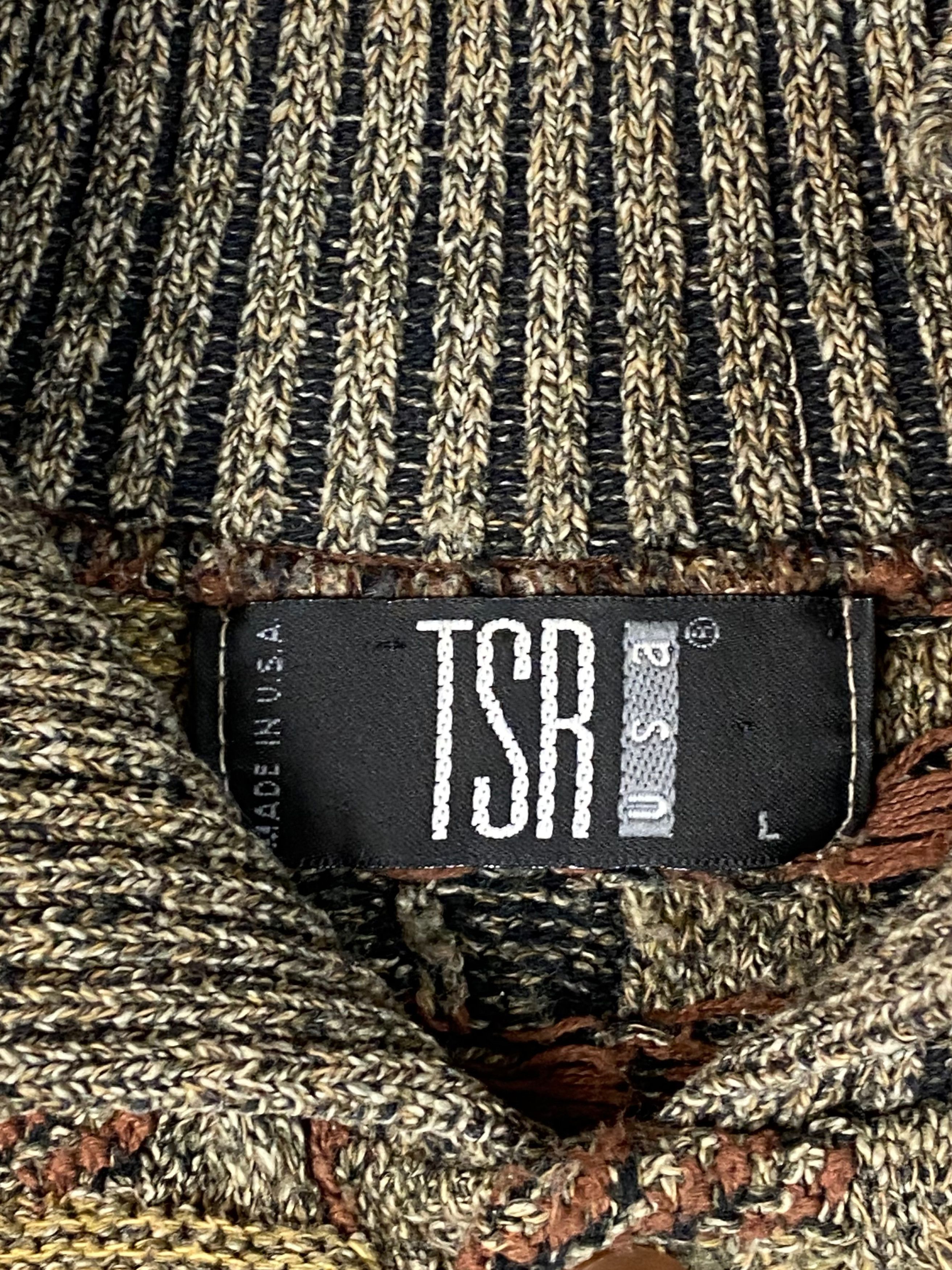 Vintage 90s Vintage TSR Made In USA Cable Knit Multi Sweater M716 Size US XL / EU 56 / 4 - 5 Thumbnail