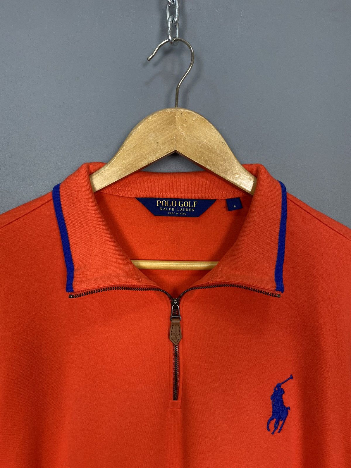 Polo Ralph Lauren Polo Ralph Lauren High Neck Jumper Sweater Zip Size L Orange Size US L / EU 52-54 / 3 - 3 Thumbnail