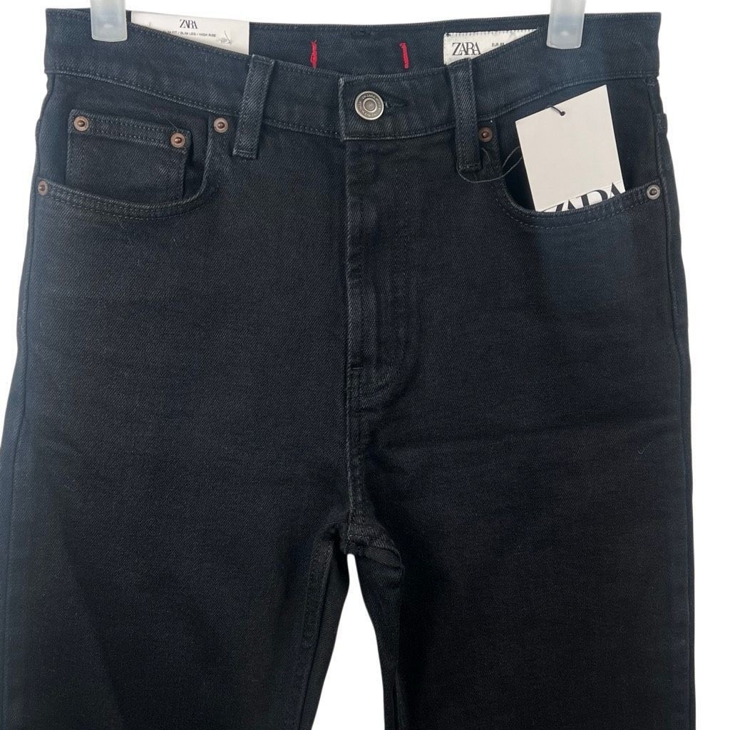 Zara NWT Zara The High Rise Slim Jeans in Black – Signature Denim Size 26" / US 2 / IT 38 - 10 Thumbnail