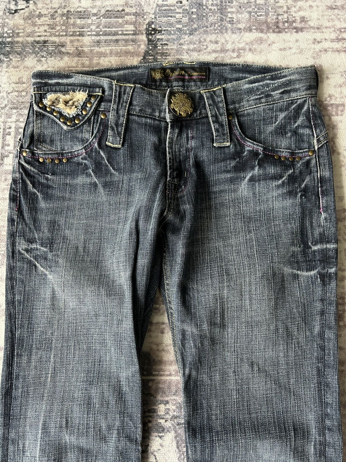 Japanese Brand Oririn Rabbit Flared Jeans Size 32" / US 10 / IT 46 - 6 Thumbnail